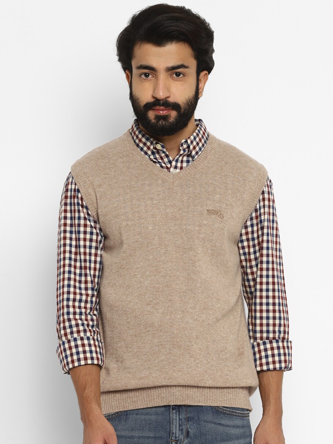 

Royal Enfield Men Beige Sweater Vest