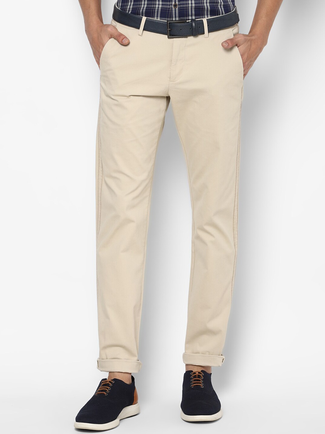 

Allen Solly Sport Men Beige Solid Slim Fit Chinos