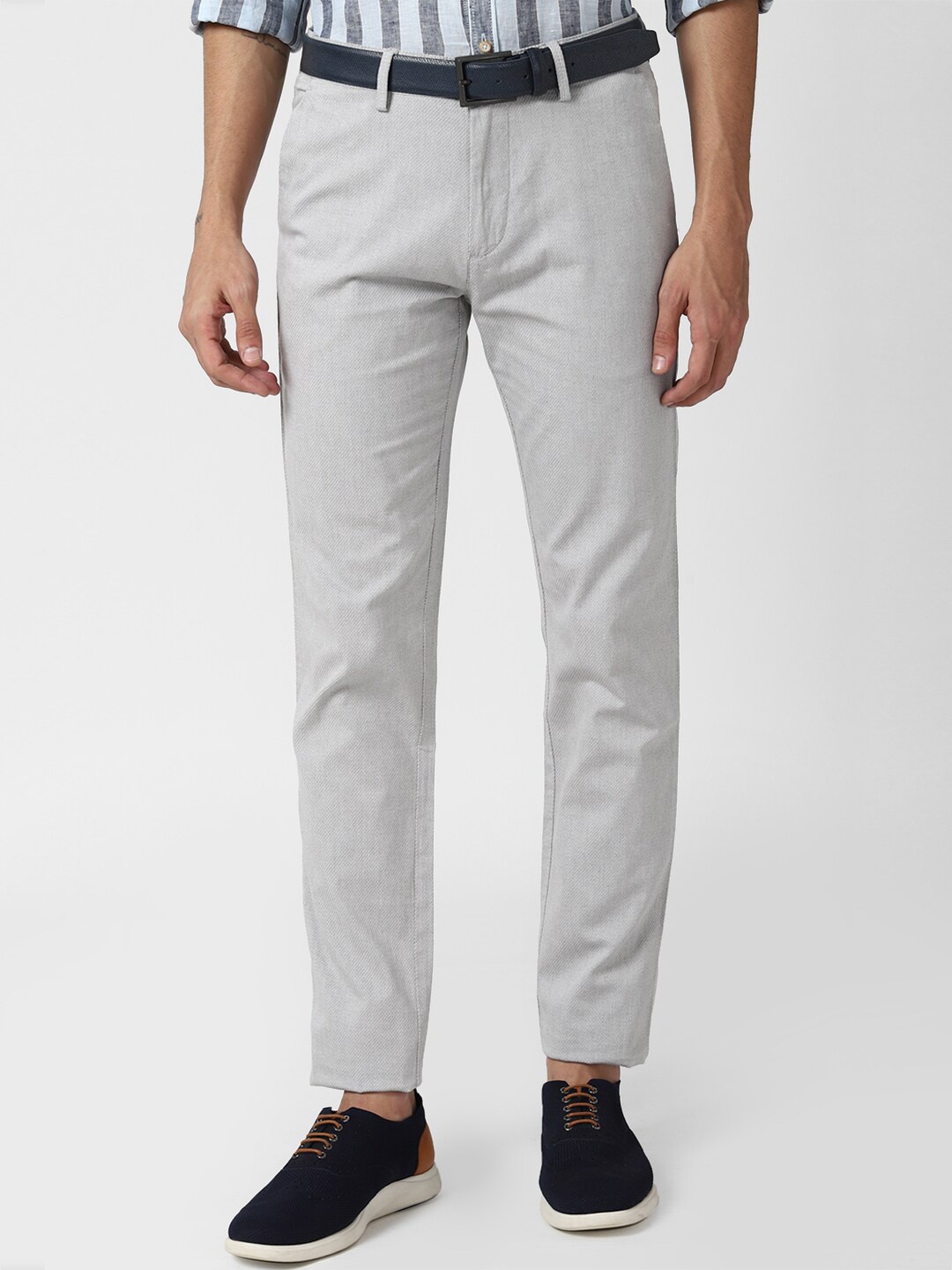 

Peter England Casuals Men Grey Slim Fit Trousers