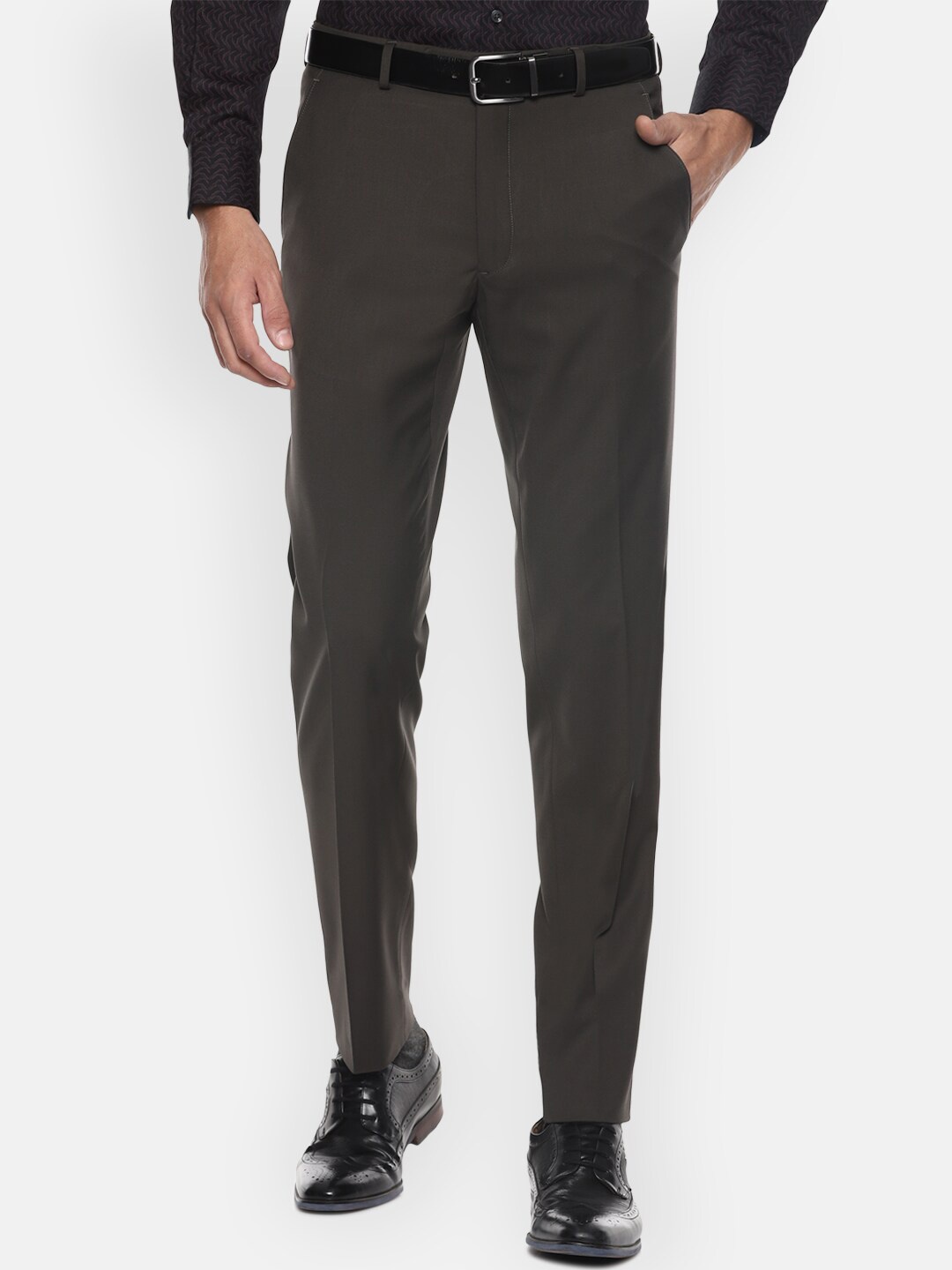 

Van Heusen Men Grey Slim Fit Trousers