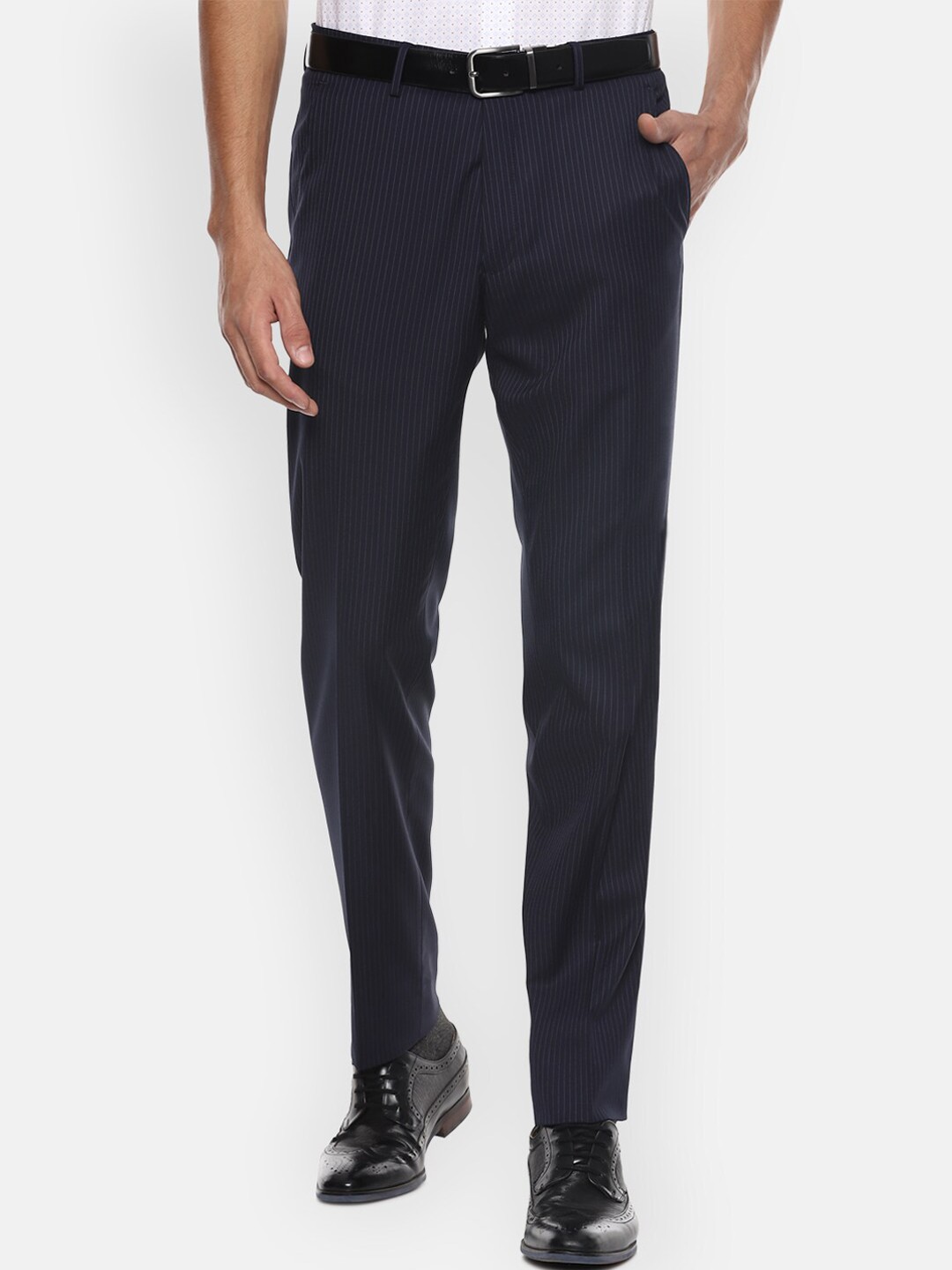 

Van Heusen Men Navy Blue Slim Fit Trousers