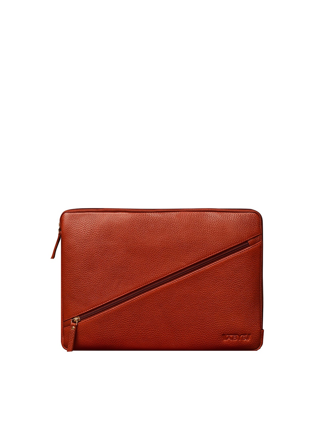 

ABYS Unisex Brown Textured Leather Laptop Sleeve