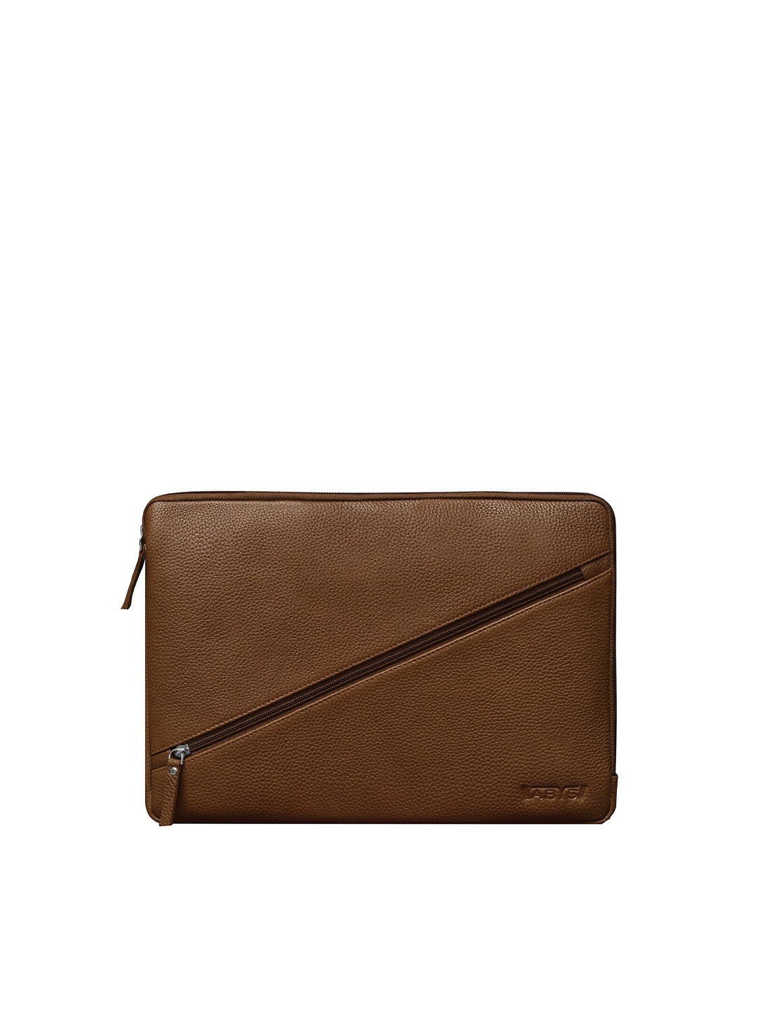 

ABYS Unisex Tan Textured Leather Laptop Sleeve