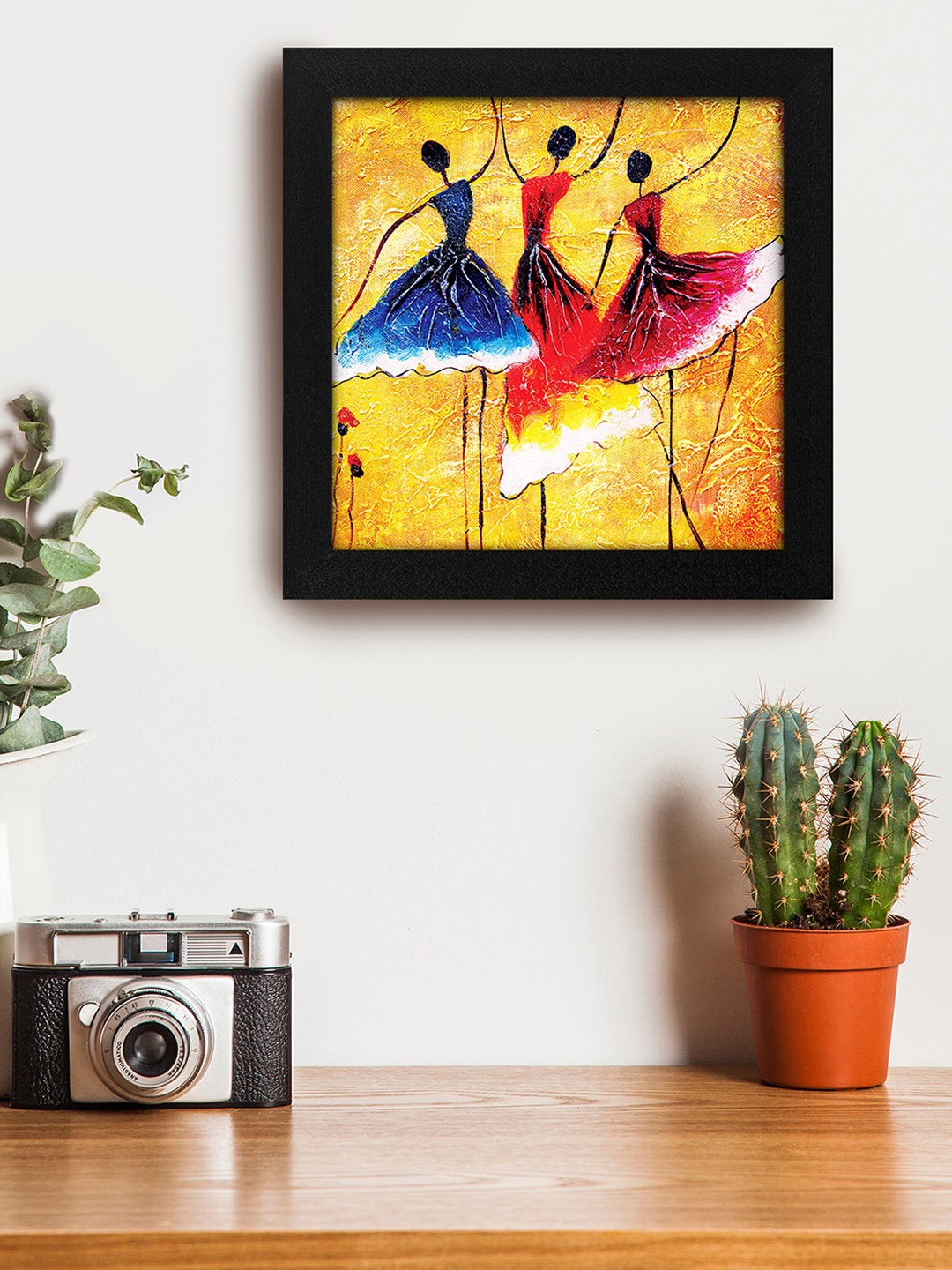 

Story@home Yellow & Blue Wooden Dancing girls Wall Art