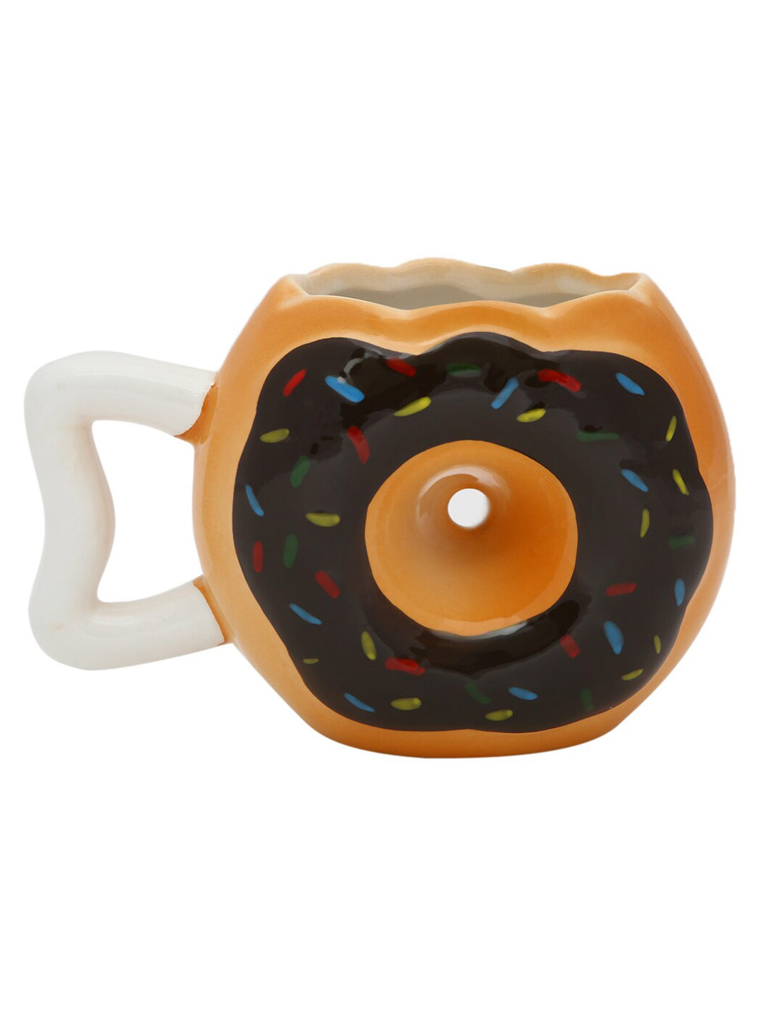 

BonZeaL Brown & White Printed Ceramic Donut Cup - 300 ml