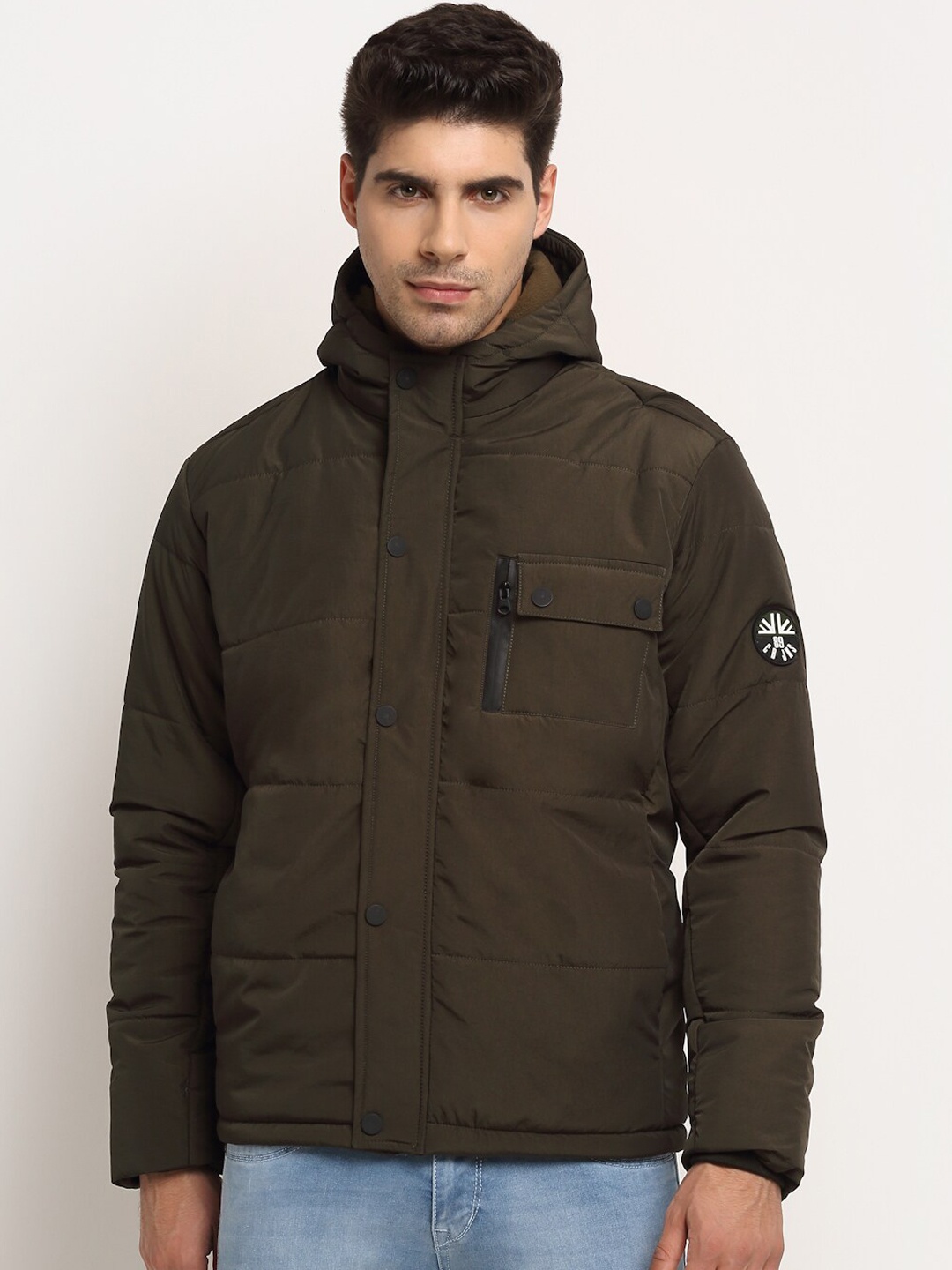 

Cantabil Men Olive Green Padded Jacket