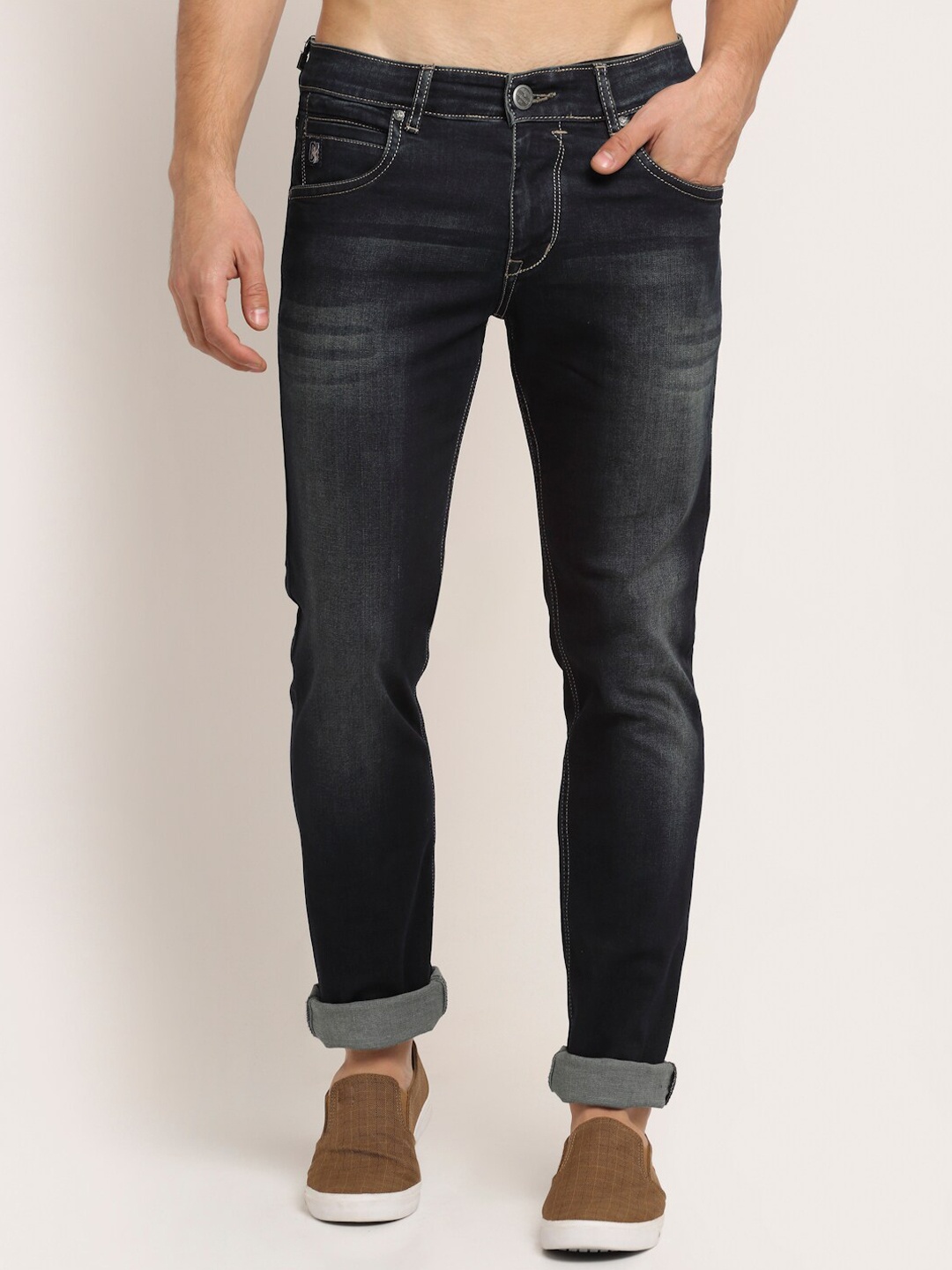 

Cantabil Men Grey Light Fade Stretchable Jeans