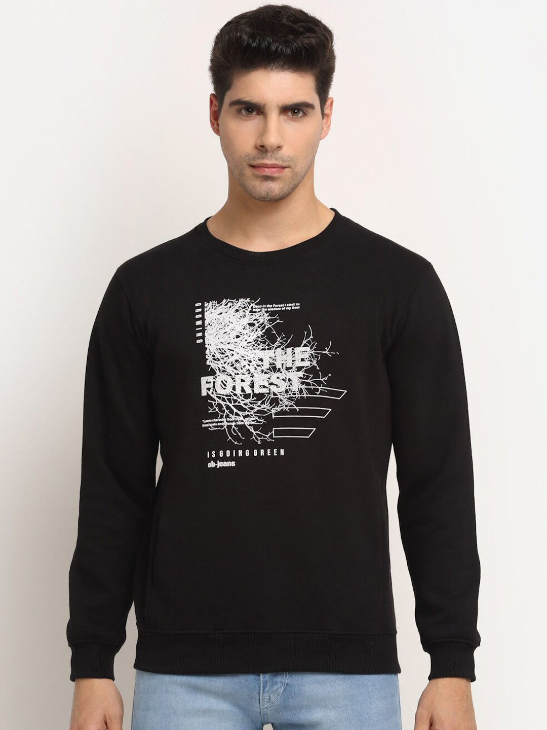 

Cantabil Men Black Printed Sweatshirt
