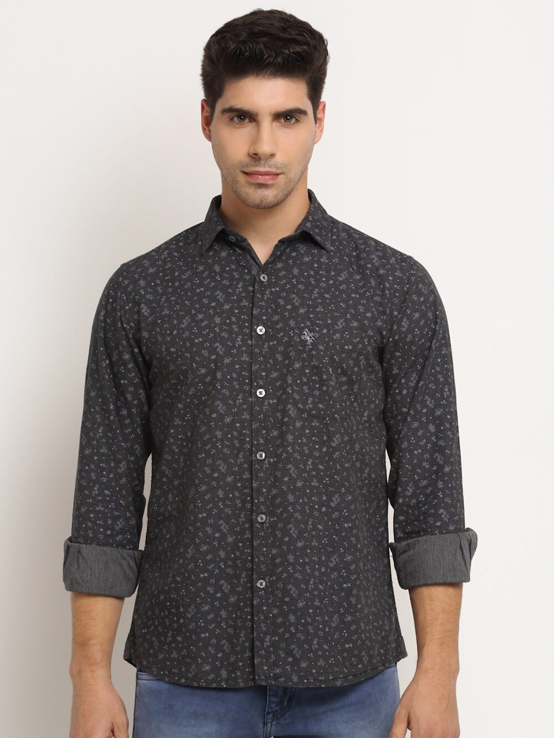 

Cantabil Men Grey Printed Casual Shirt