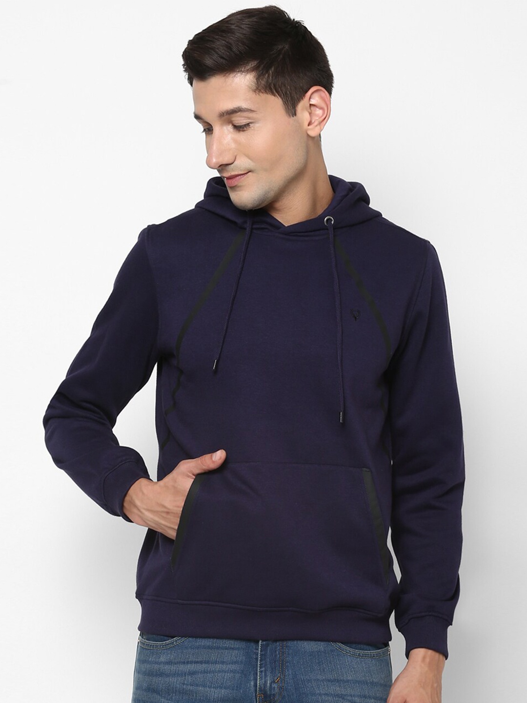 

Allen Solly Men Navy Blue Hooded Sweatshirt