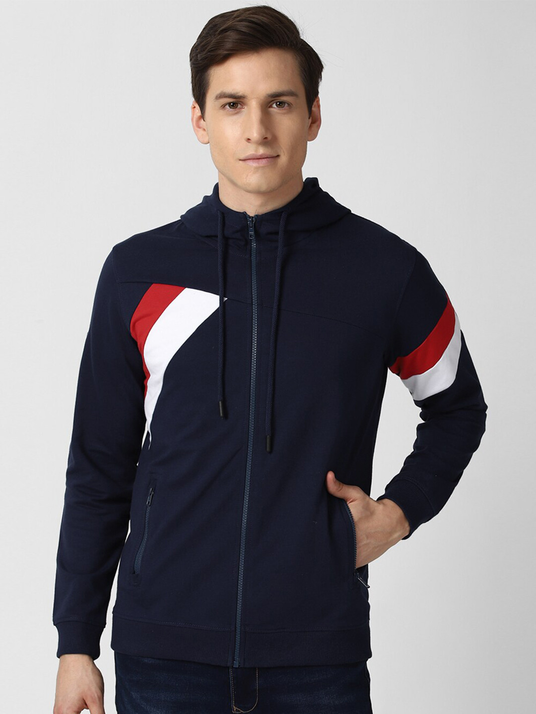 

Peter England Casuals Men Navy Blue Hooded Sweatshirt