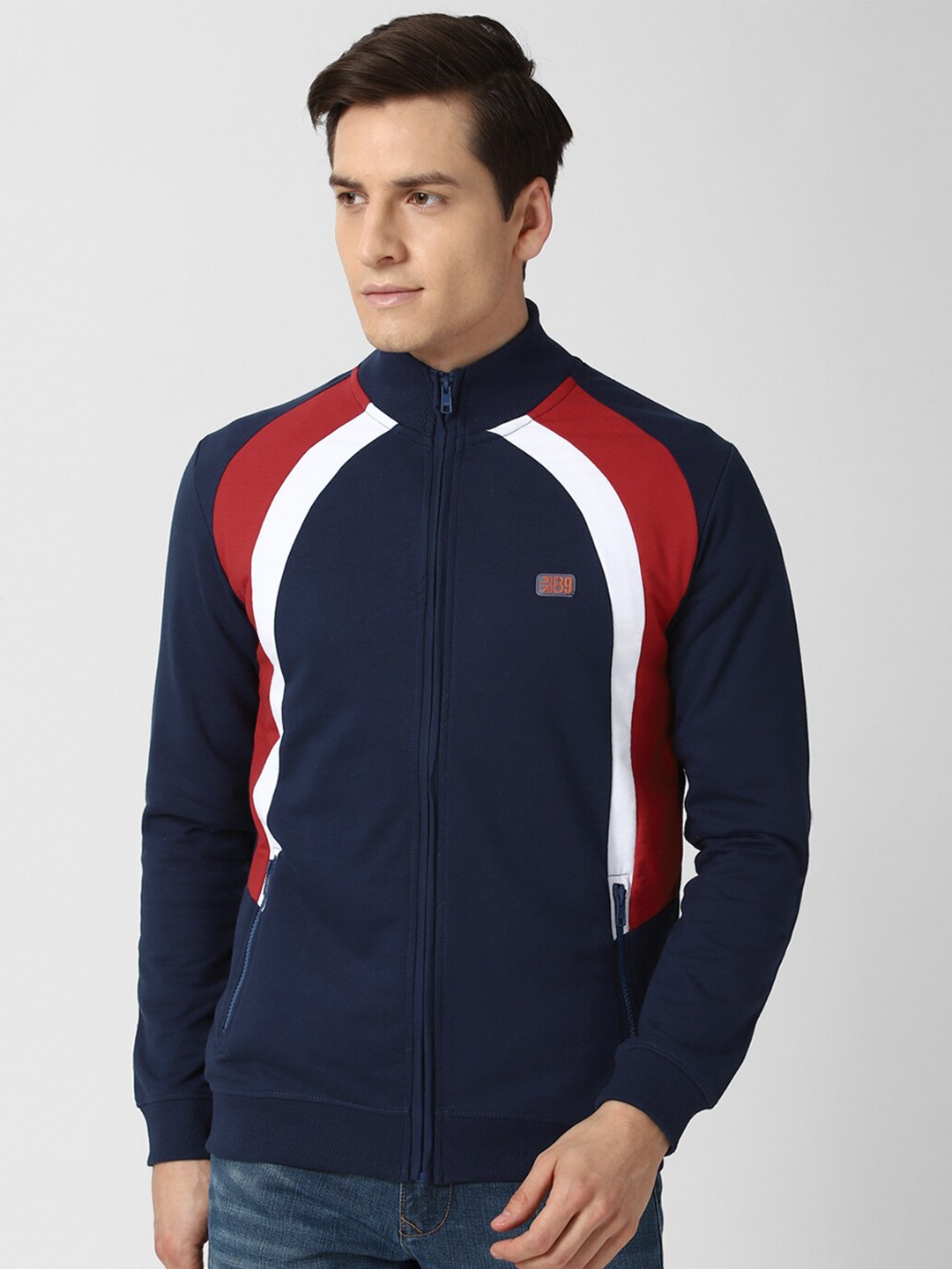 

Peter England Casuals Men Navy Blue Colourblocked Sweatshirt