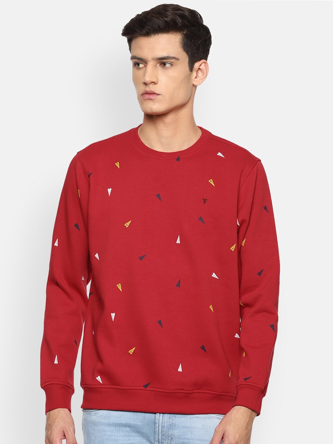 

Van Heusen Sport Men Red Printed Sweatshirt