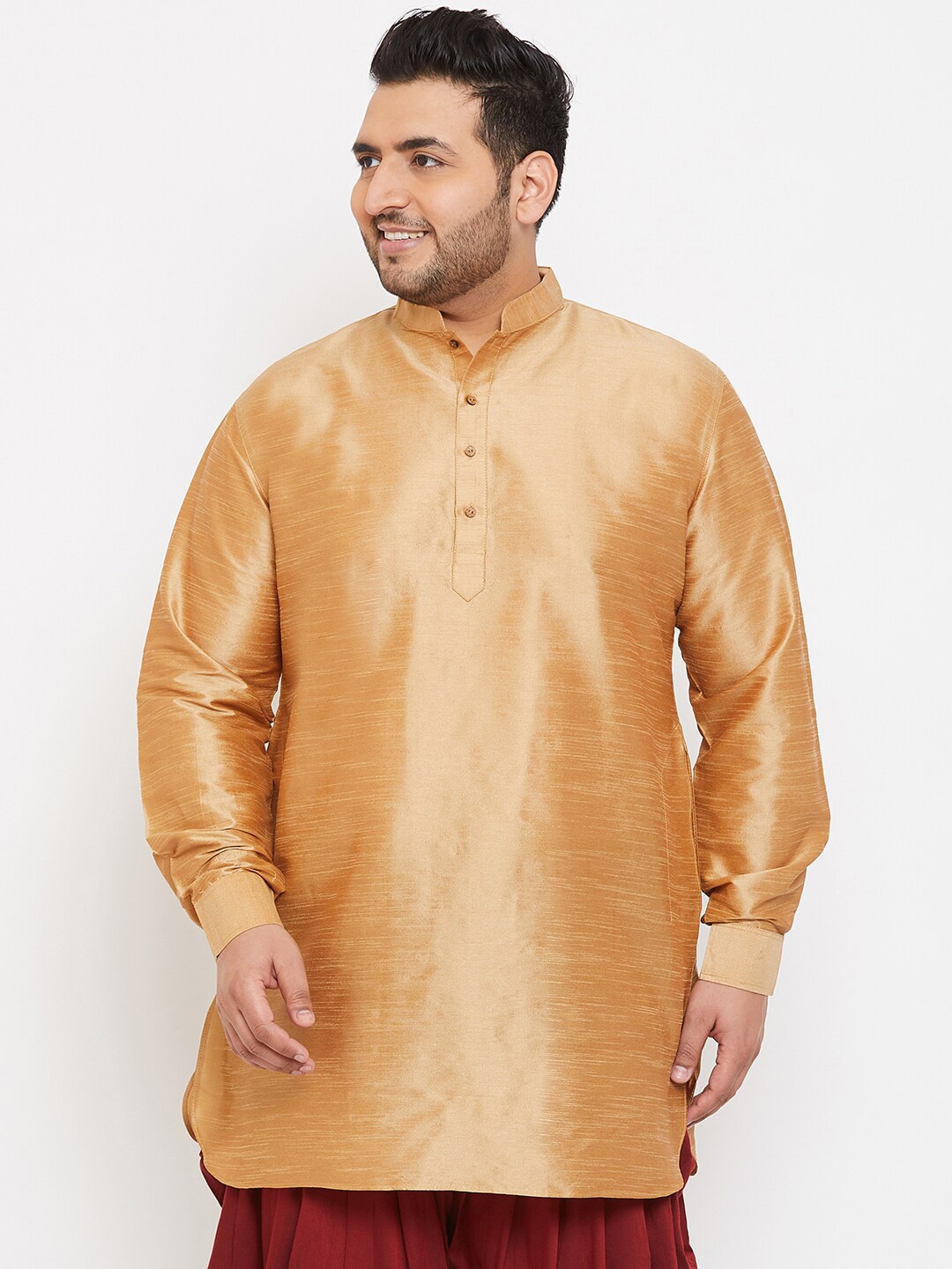 

VASTRAMAY PLUS Men Rose Gold Solid Kurta