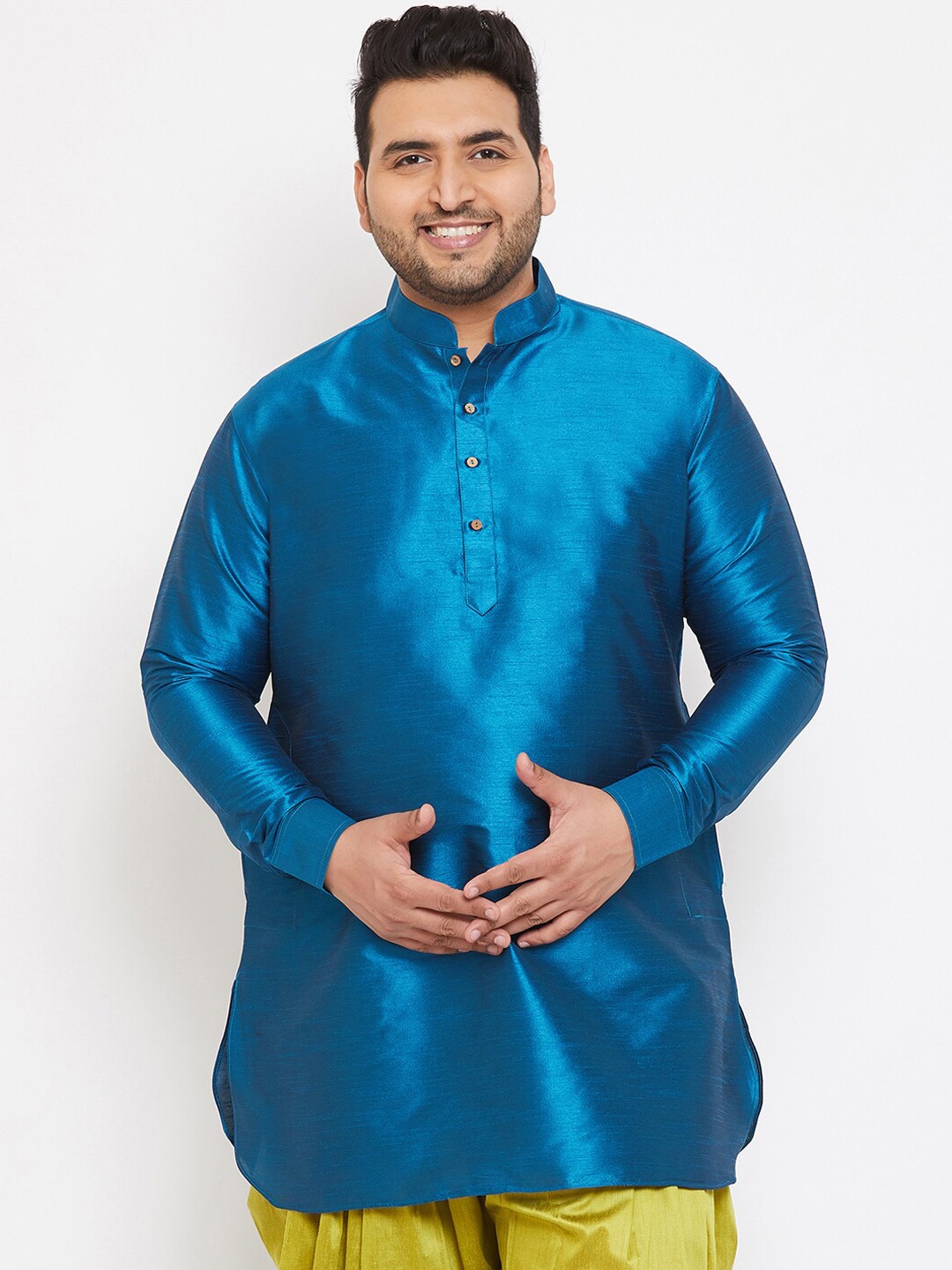 

VASTRAMAY Men Turquoise Blue Kurta