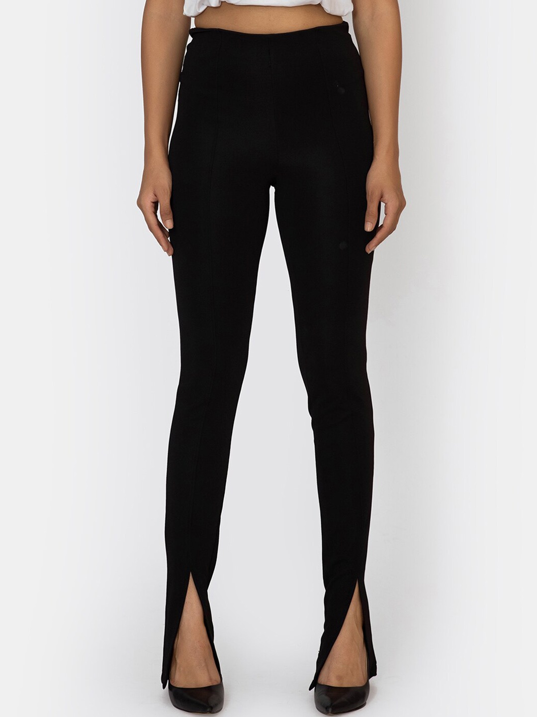 

KLAS NOBL Women Black High-Rise Skinny Trousers