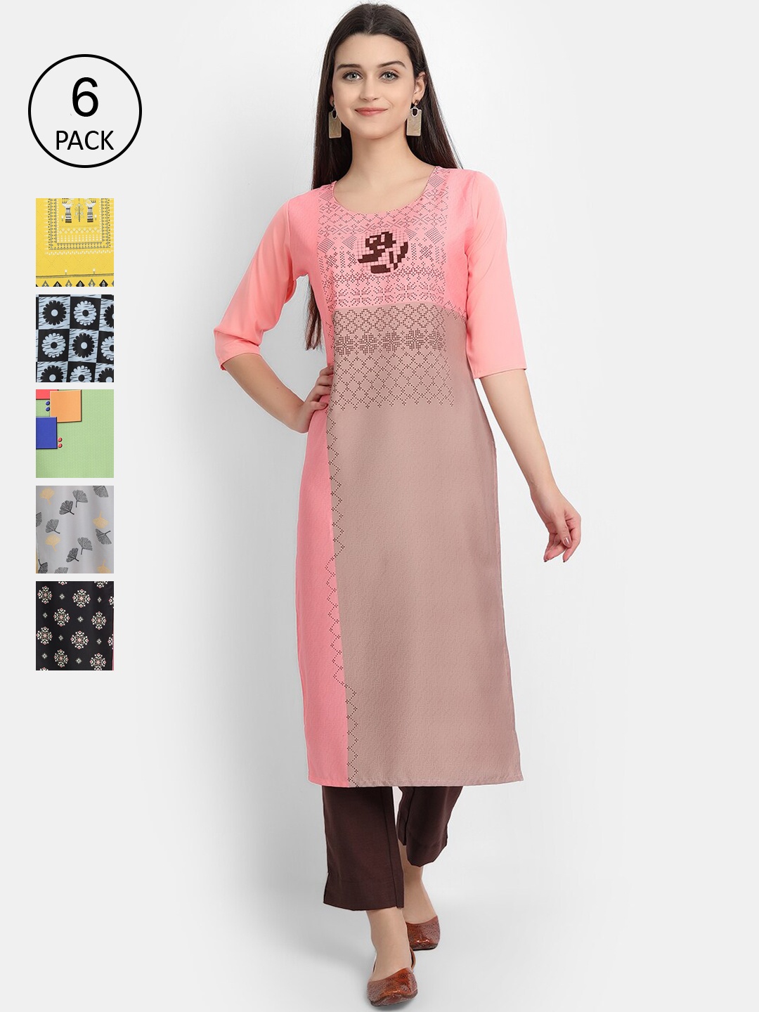 

7Threads Women Multicoloured Ethnic Motifs Crepe Kurta, Multi