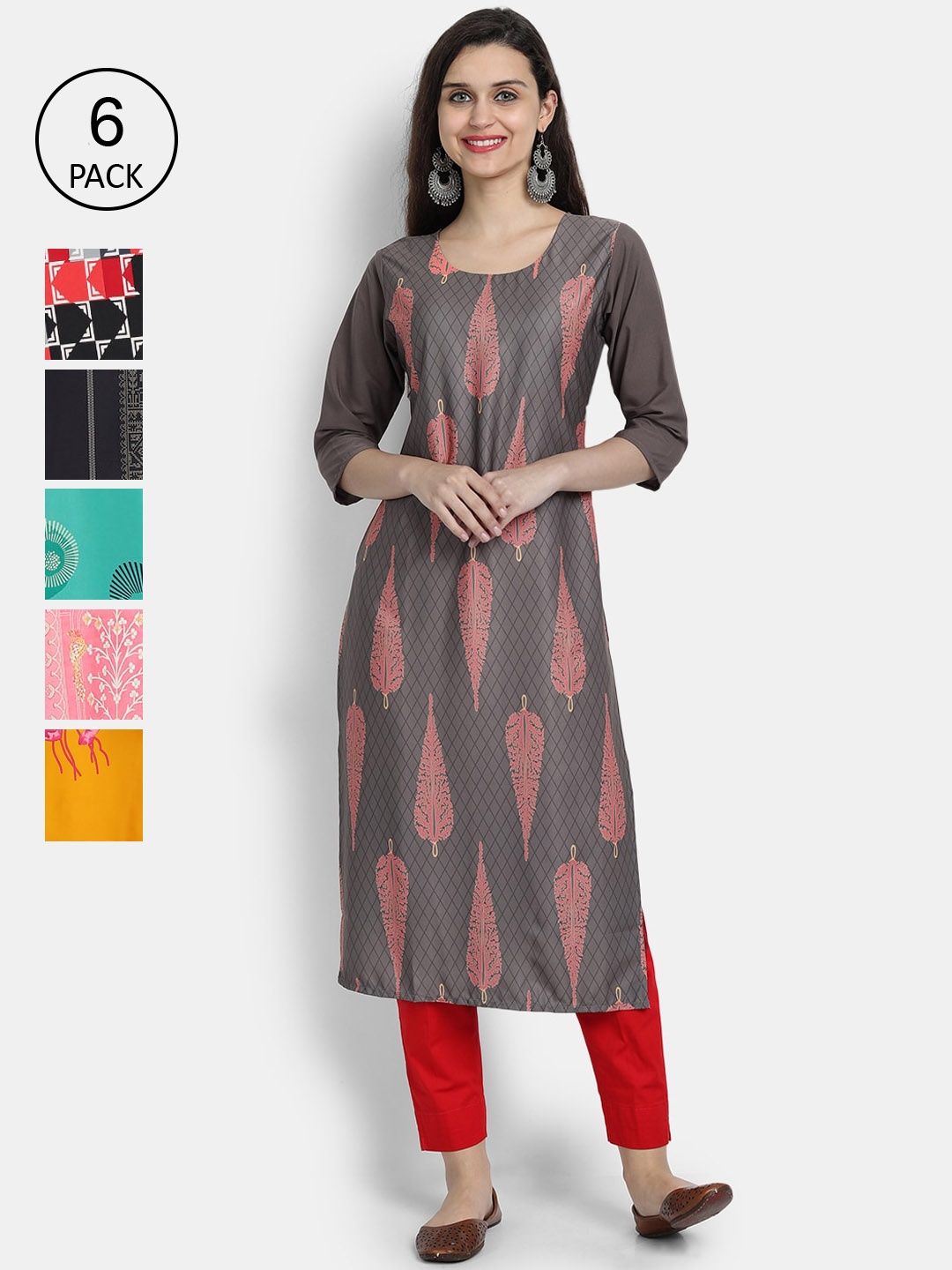

7Threads Women Multicoloured Ethnic Motifs Printed Crepe Kurta, Multi