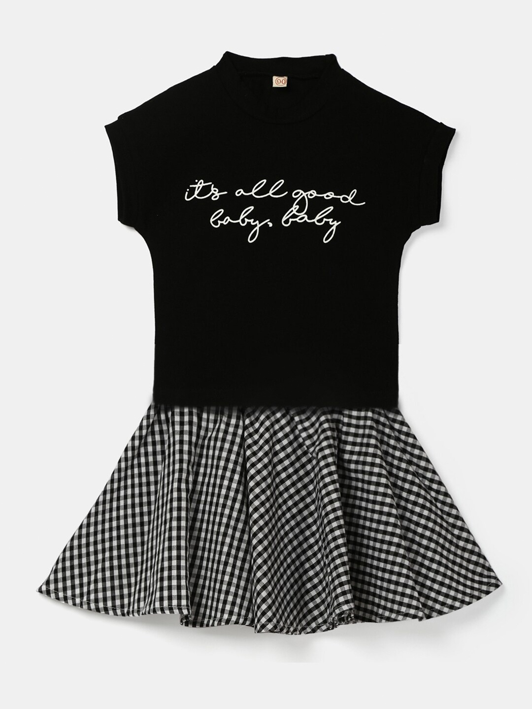 

Hopscotch Girls Black & White Printed Top with Skirt