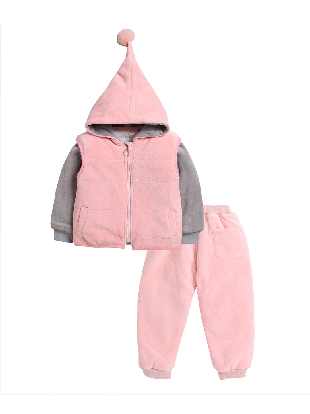 

Hopscotch Kids Pink & Grey Embellished T-shirt with Pyjamas & Jacket