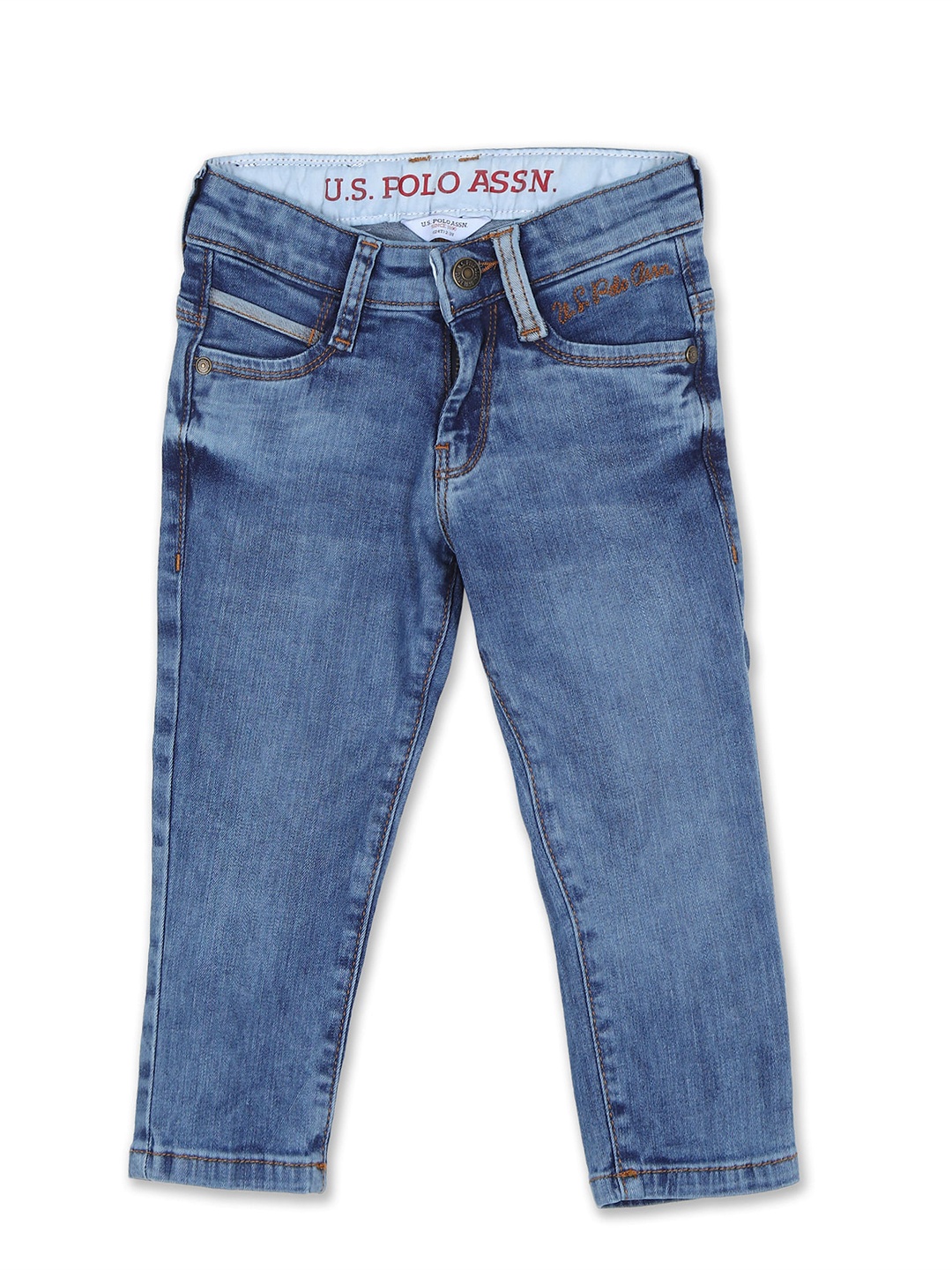 

U.S. Polo Assn. Kids Boys Blue Slim Fit Light Fade Jeans