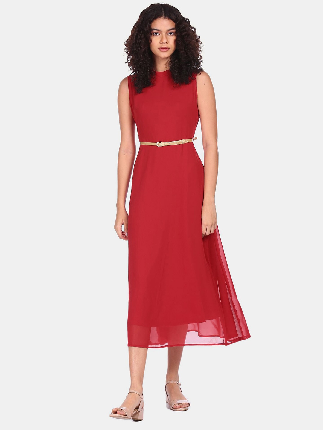 

Flying Machine Red & fiery red A-Line Midi Dress