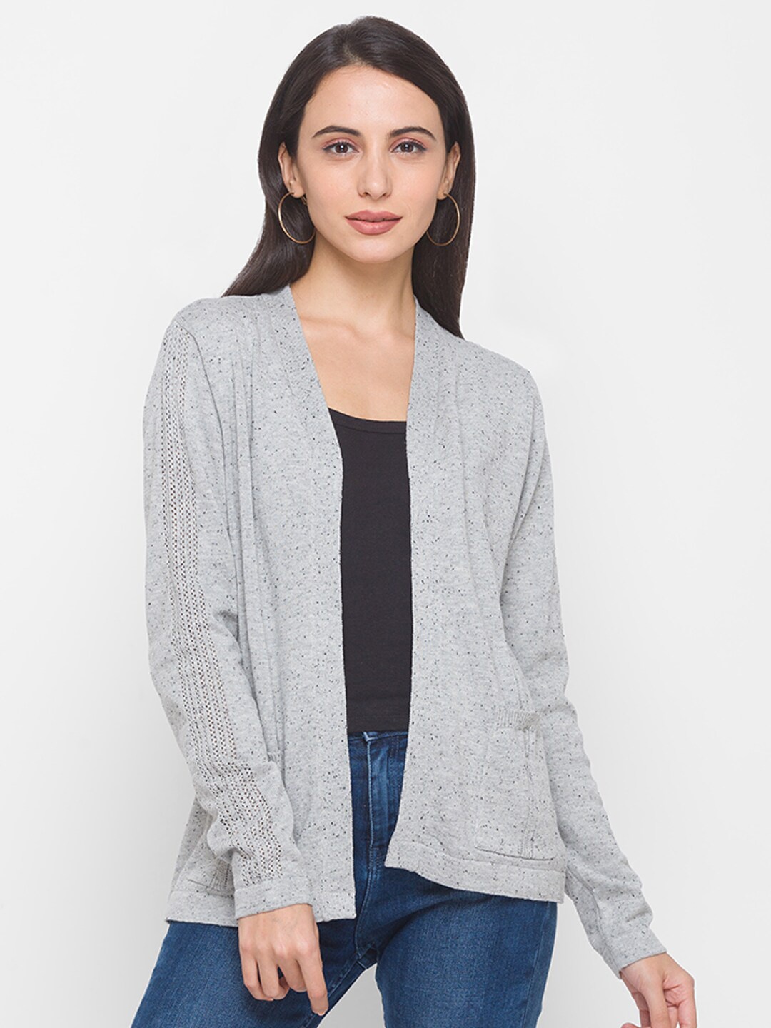 

Globus Women Grey Front Open Sweater