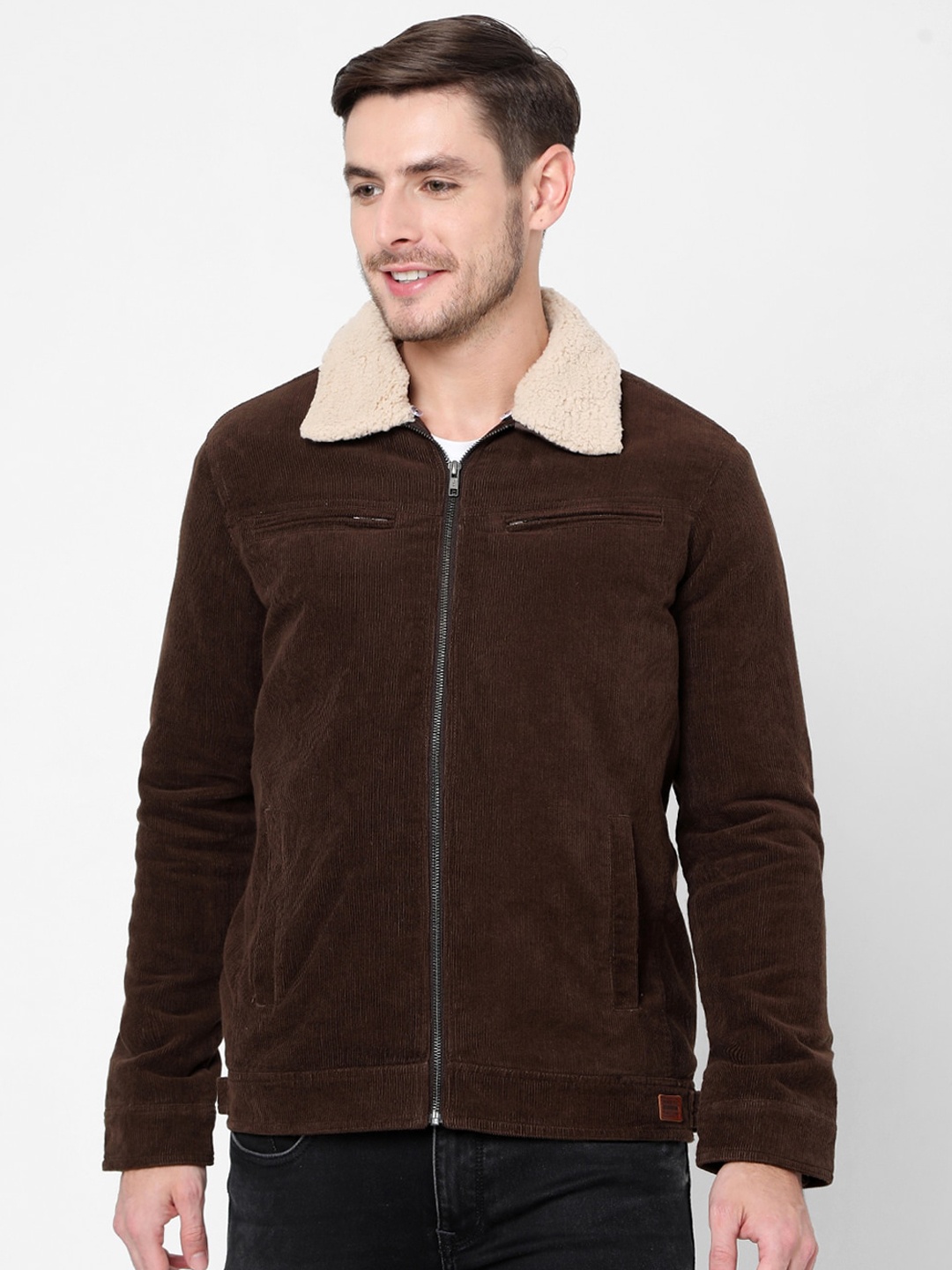 

Mufti Men Coffee Brown Pure Cotton Tailored Jacket