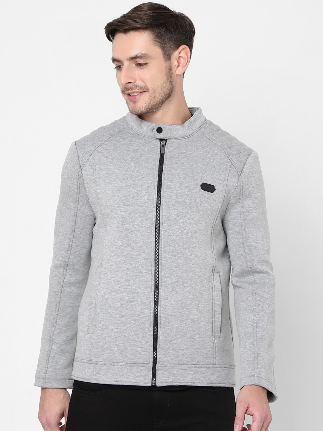 

Mufti Men Grey Melange Solid Tailored Jacket