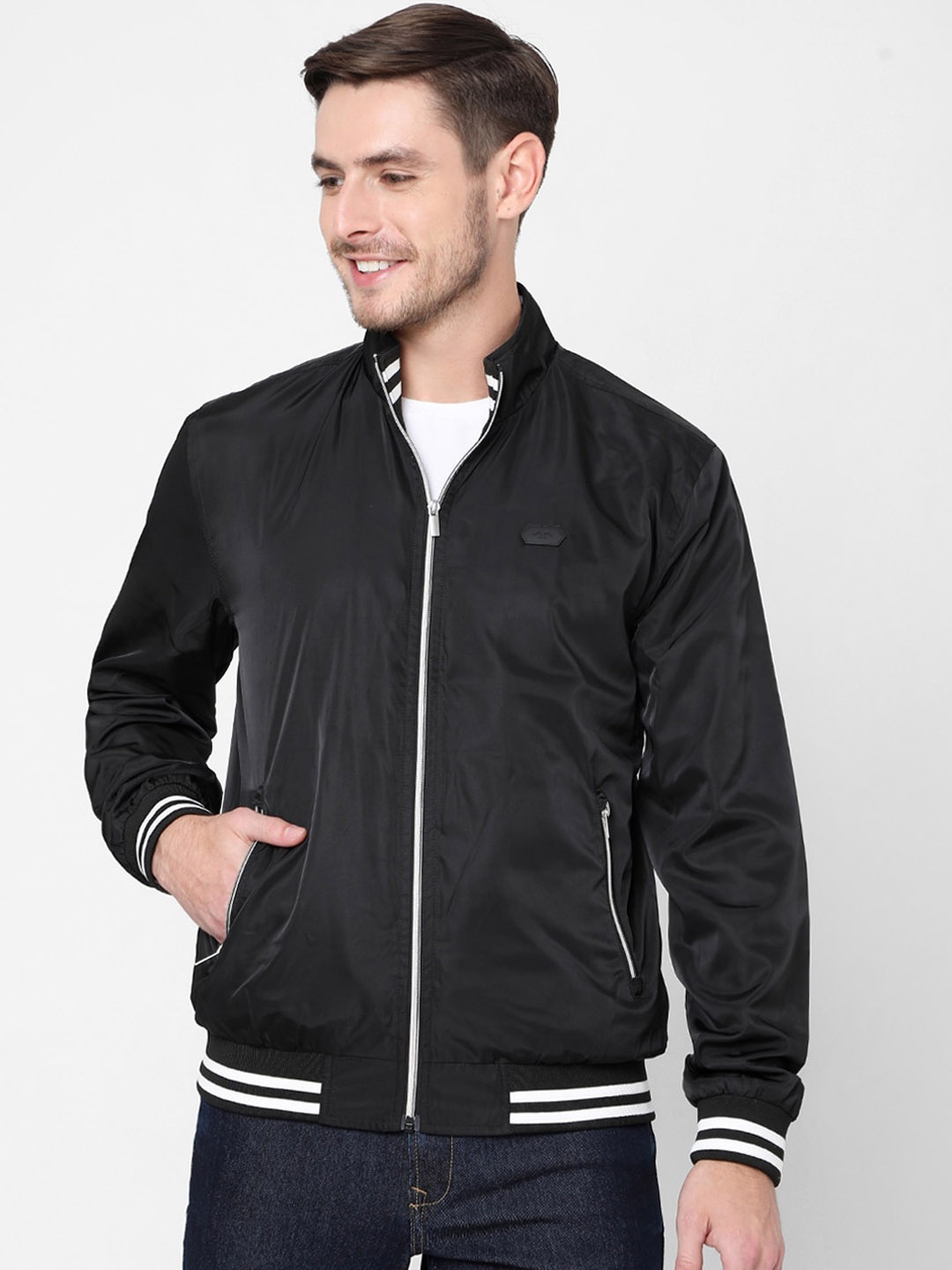 

Mufti Men Black Bomber Jacket