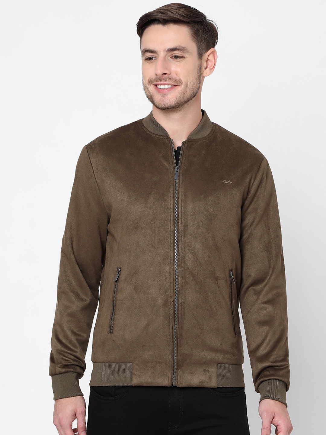 

Mufti Men Olive Green Bomber Jacket