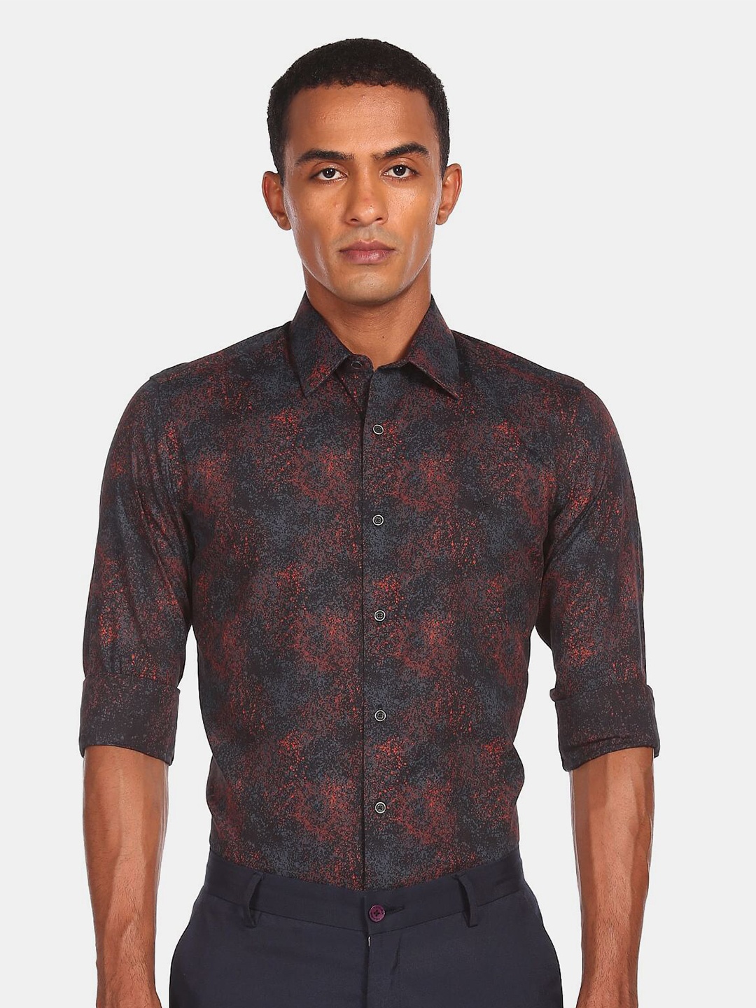 

Arrow New York Men Black Slim Fit Printed Casual Shirt