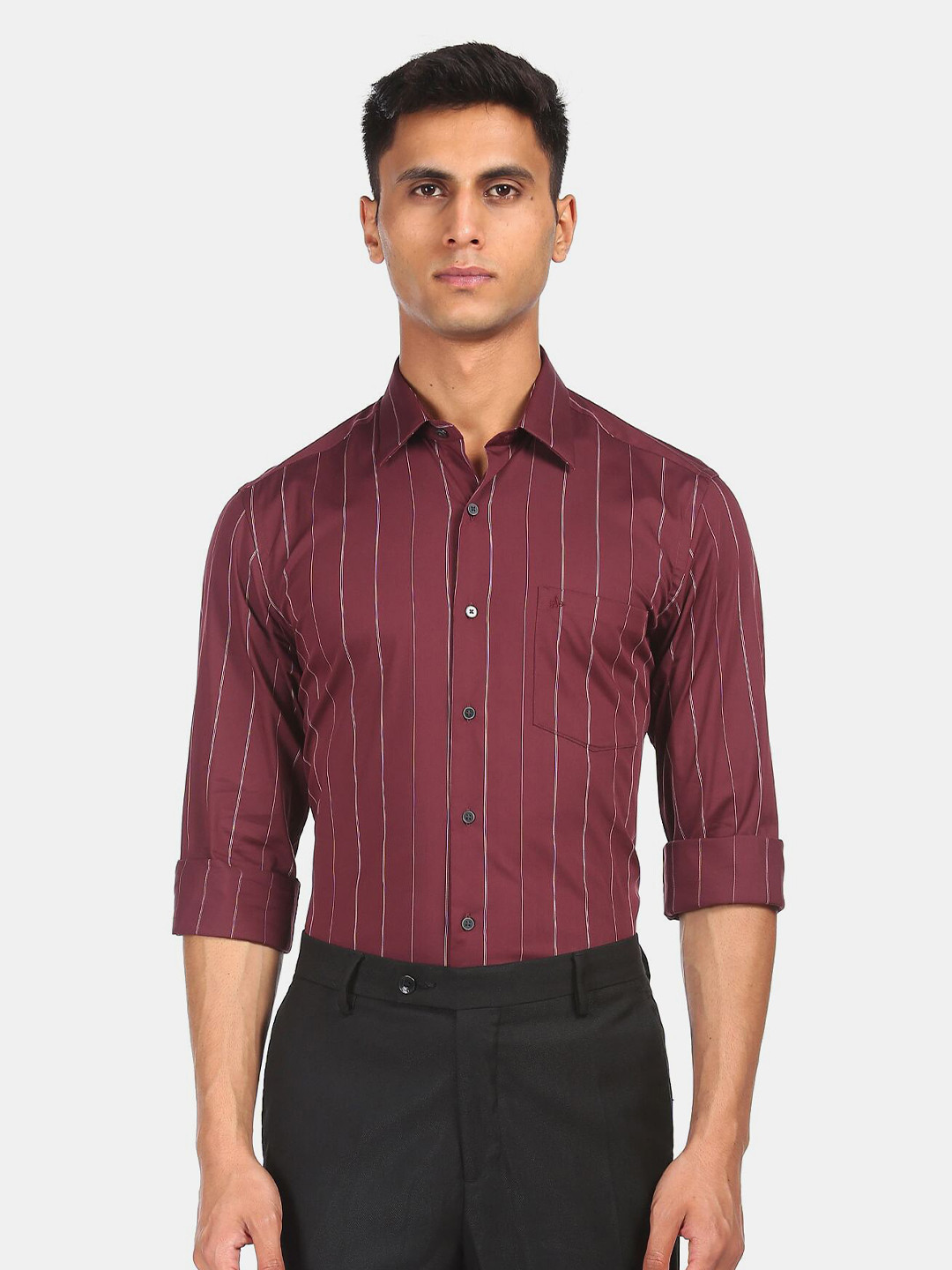 

Arrow New York Men Red Striped Casual Shirt