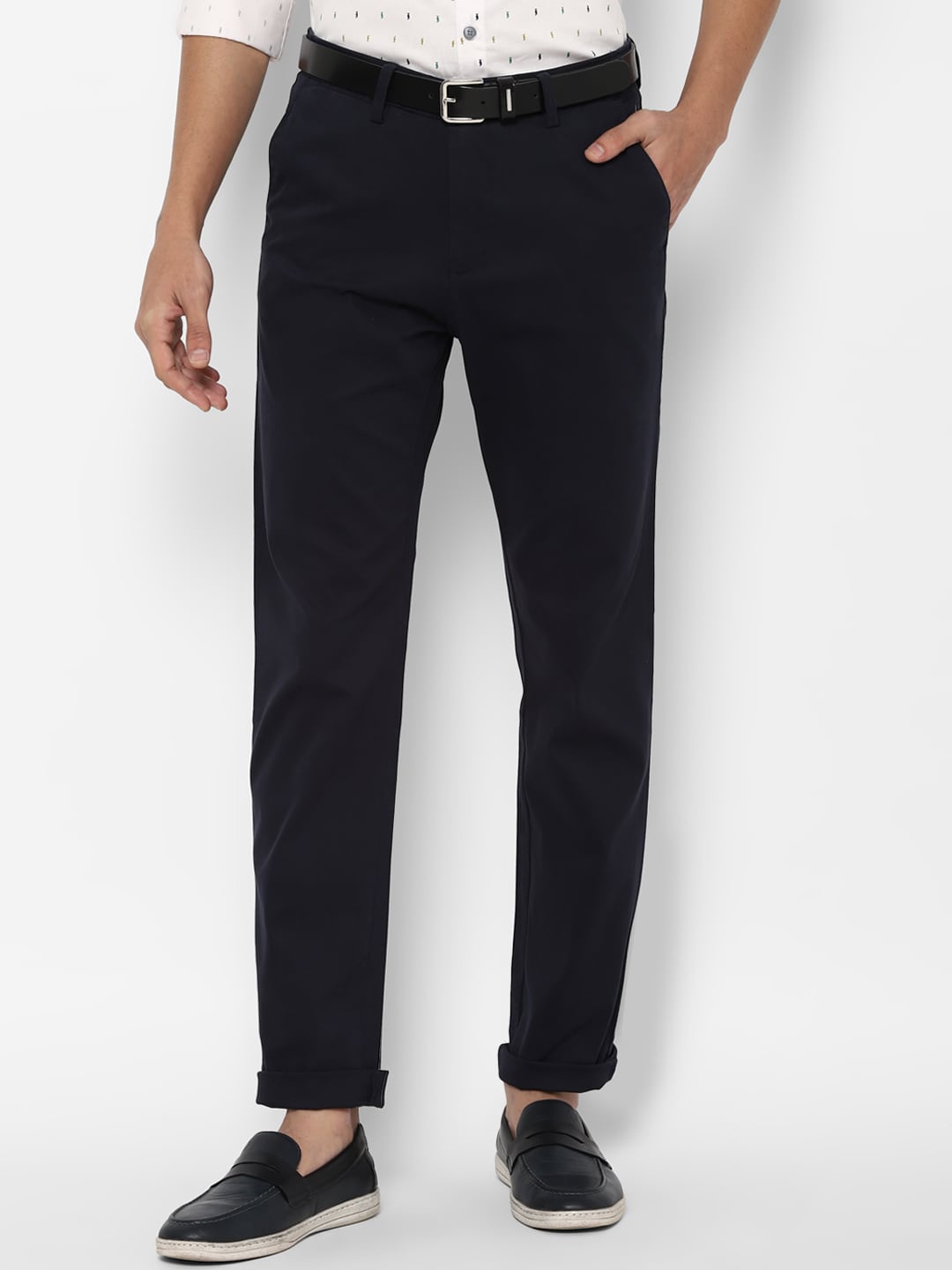 

Allen Solly Men Navy Blue Trousers