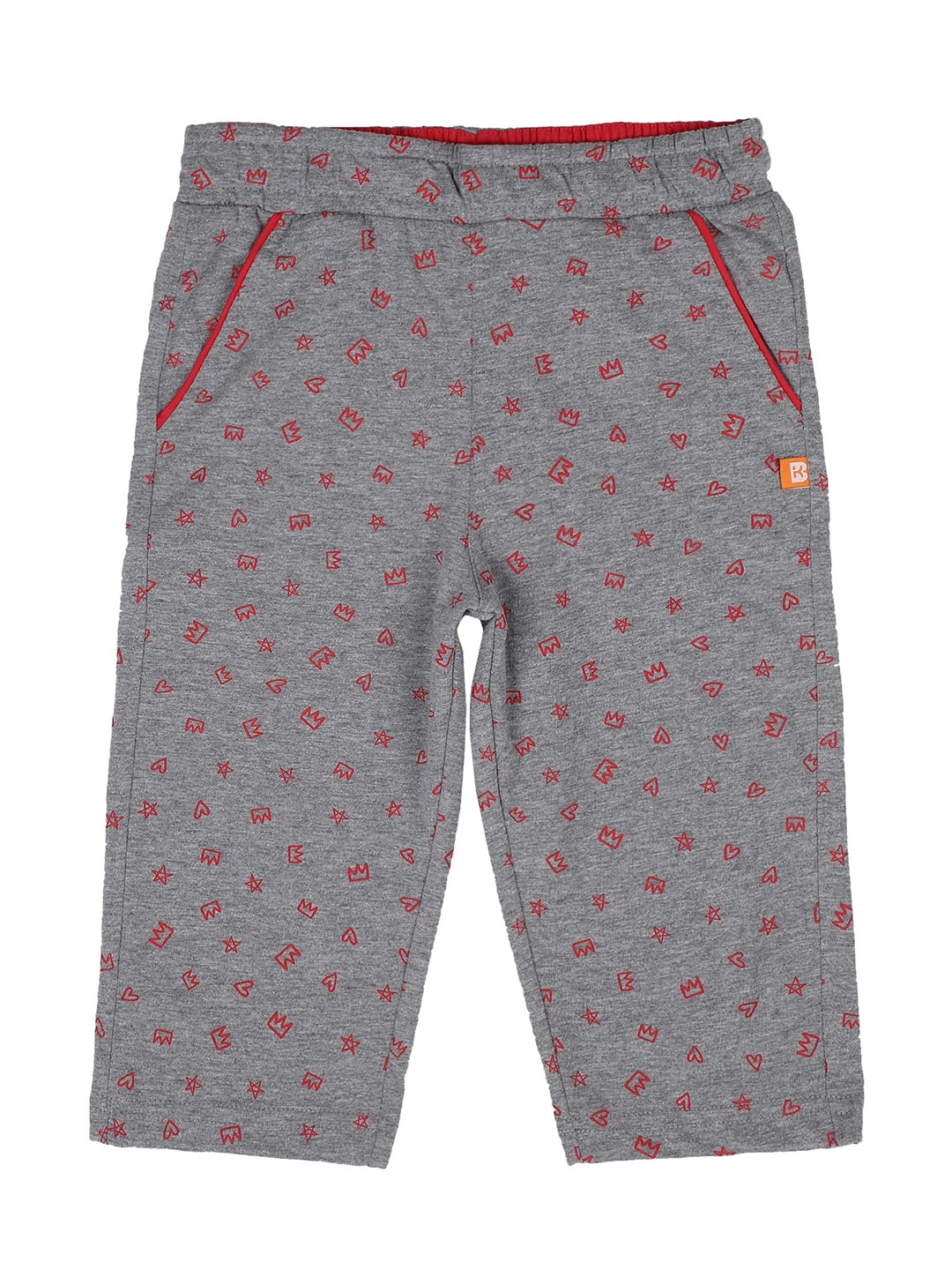 

PROTEENS Girls Grey & Red Printed Capris