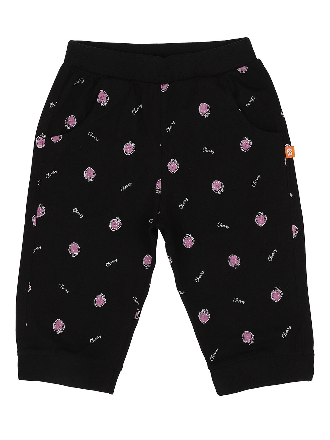 

PROTEENS Girls Black & Pink Printed Capris