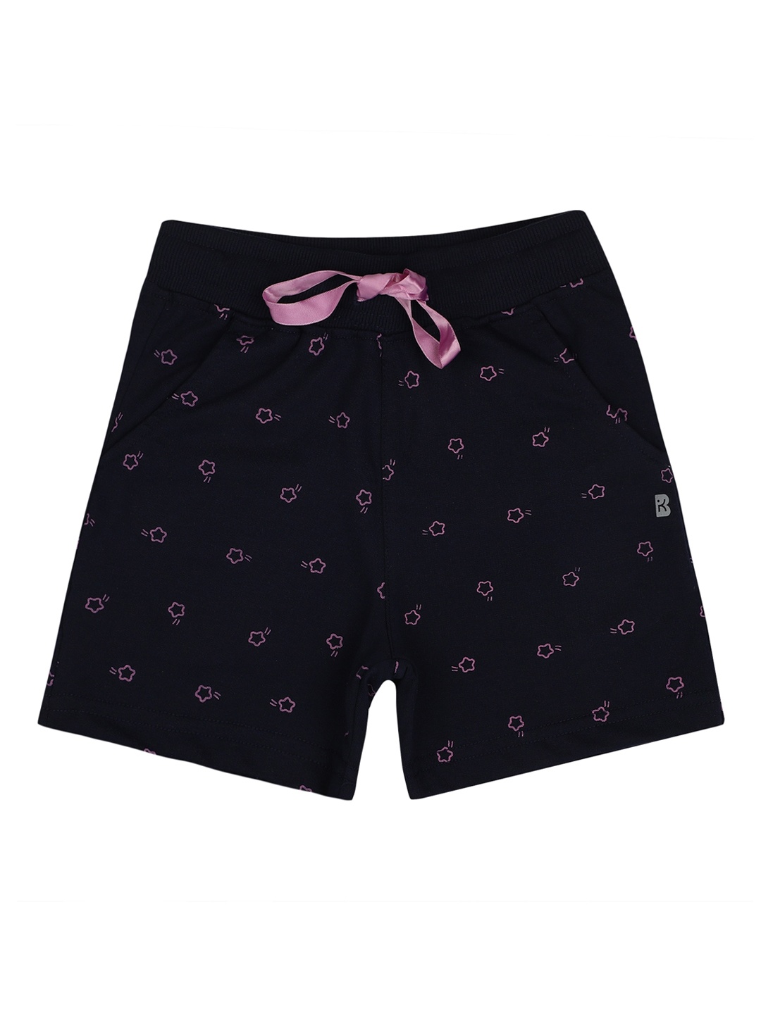 

PROTEENS Girls Antiviral & Antibacterial Navy Blue Printed Regular Shorts