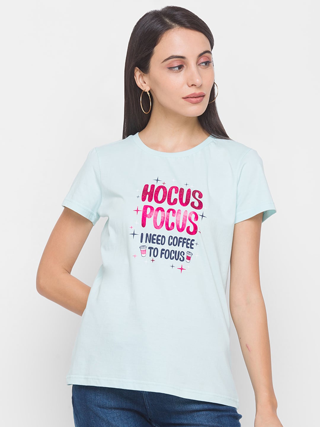 

Globus Women Blue Cotton Printed T-shirt