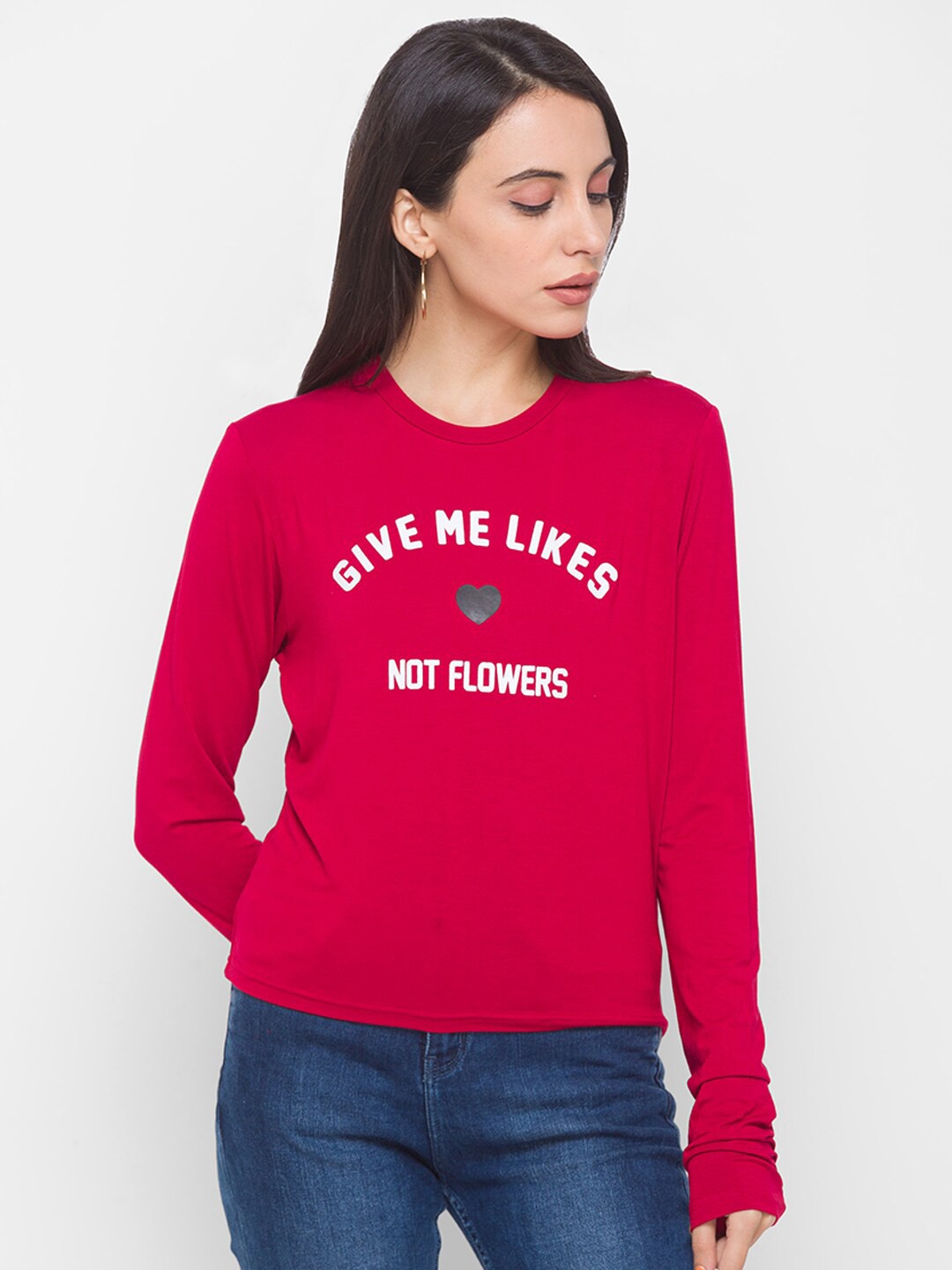 

Globus Women Red Printed T-shirt