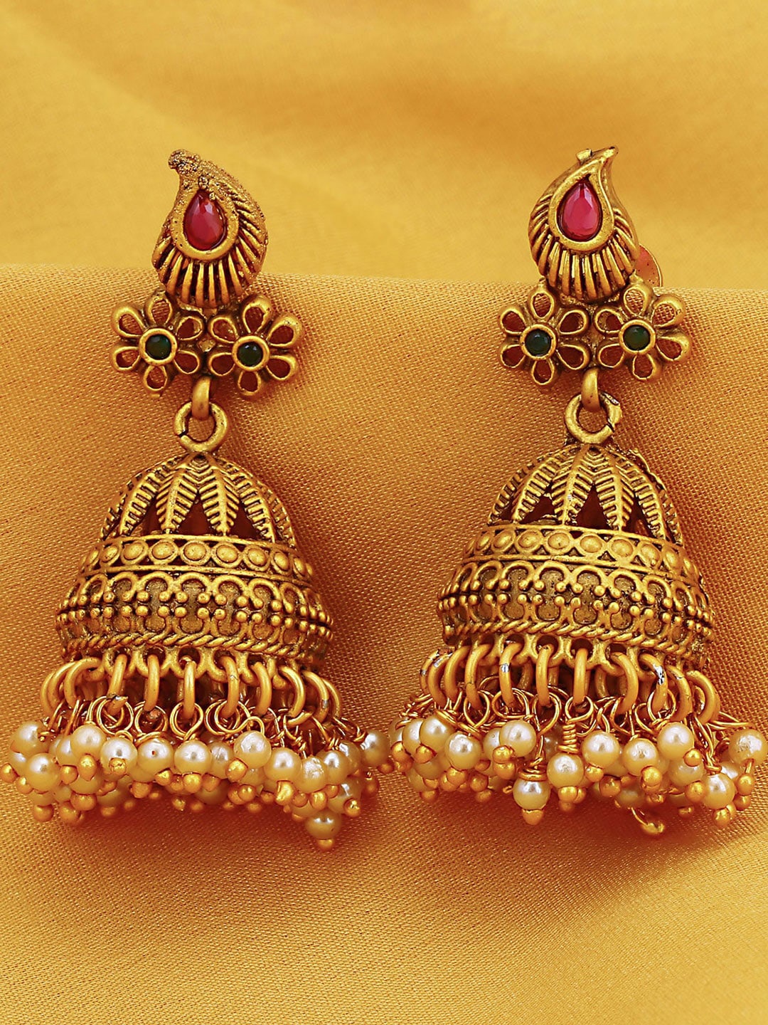 

Sukkhi Gold-Toned Contemporary Jhumkas Earrings