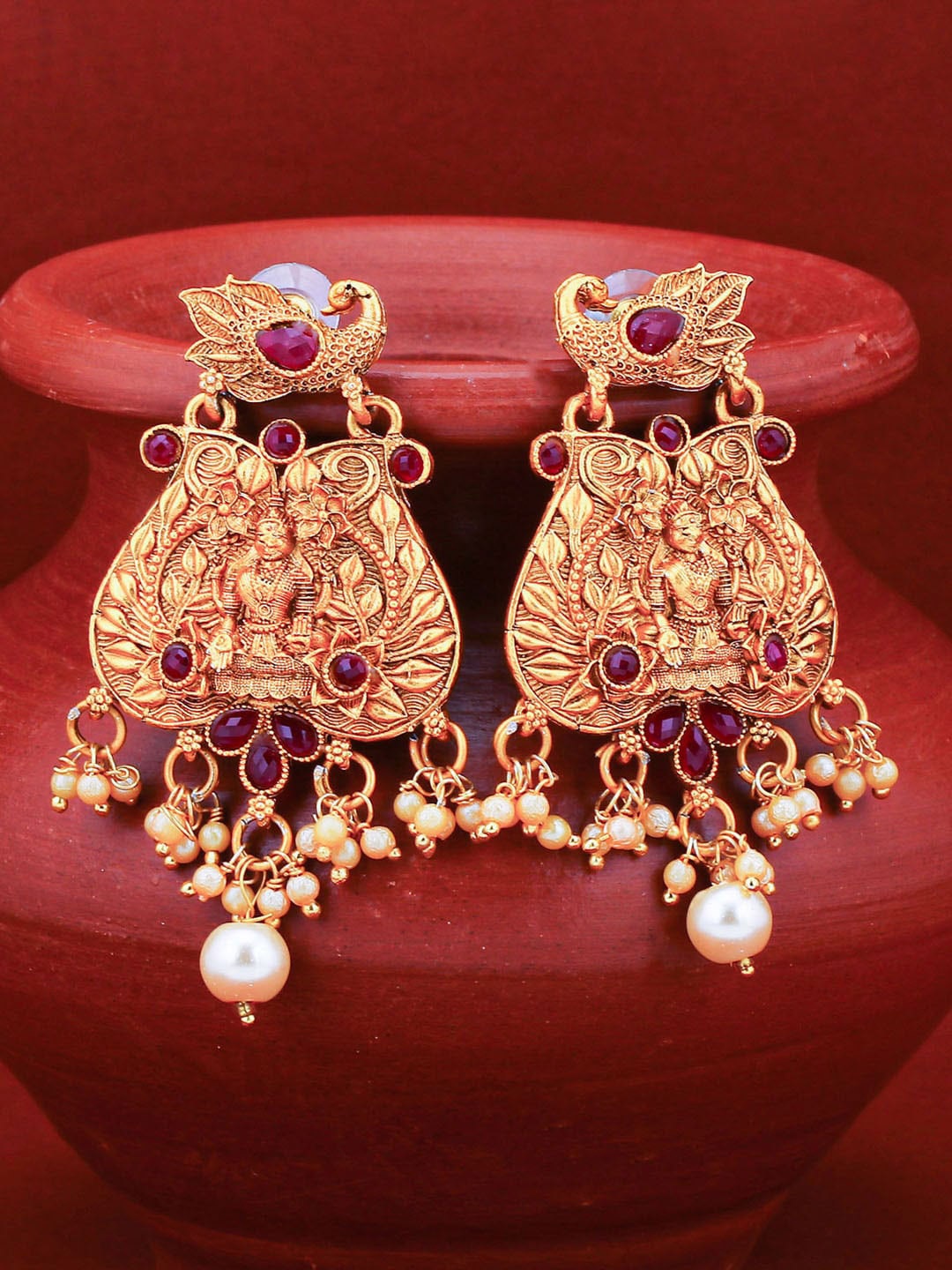 

Sukkhi Pink Contemporary Drop Earrings