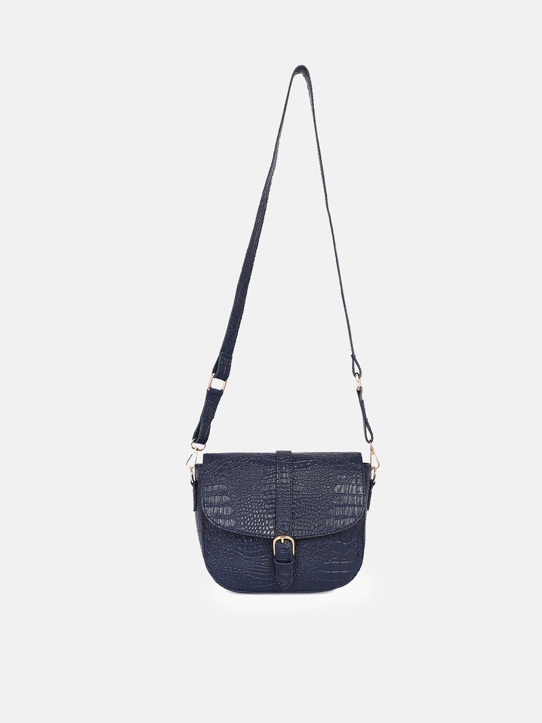 

Bagsy Malone Blue Textured PU Structured Sling Bag