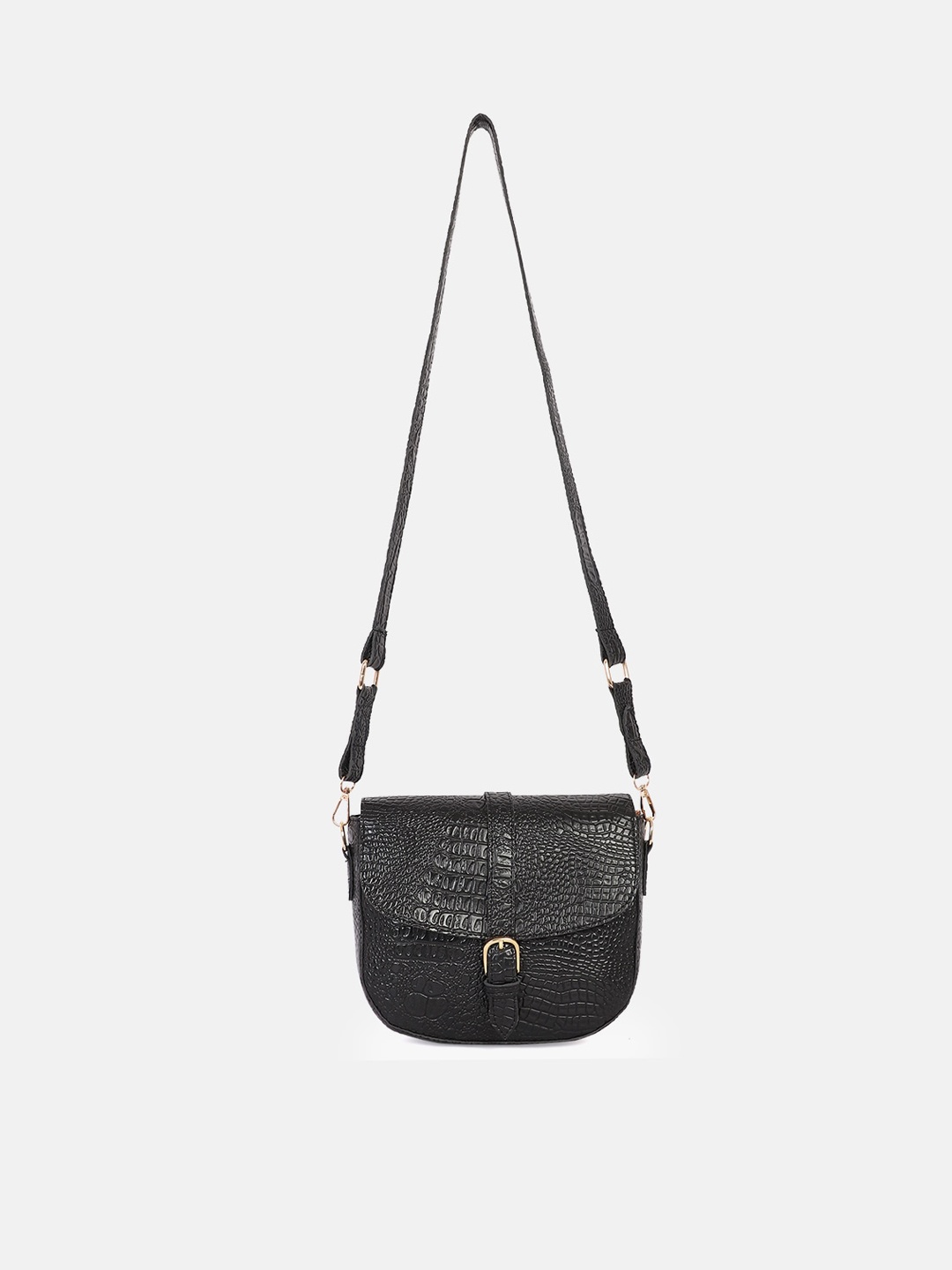 

Bagsy Malone Black Textured PU Structured Sling Bag