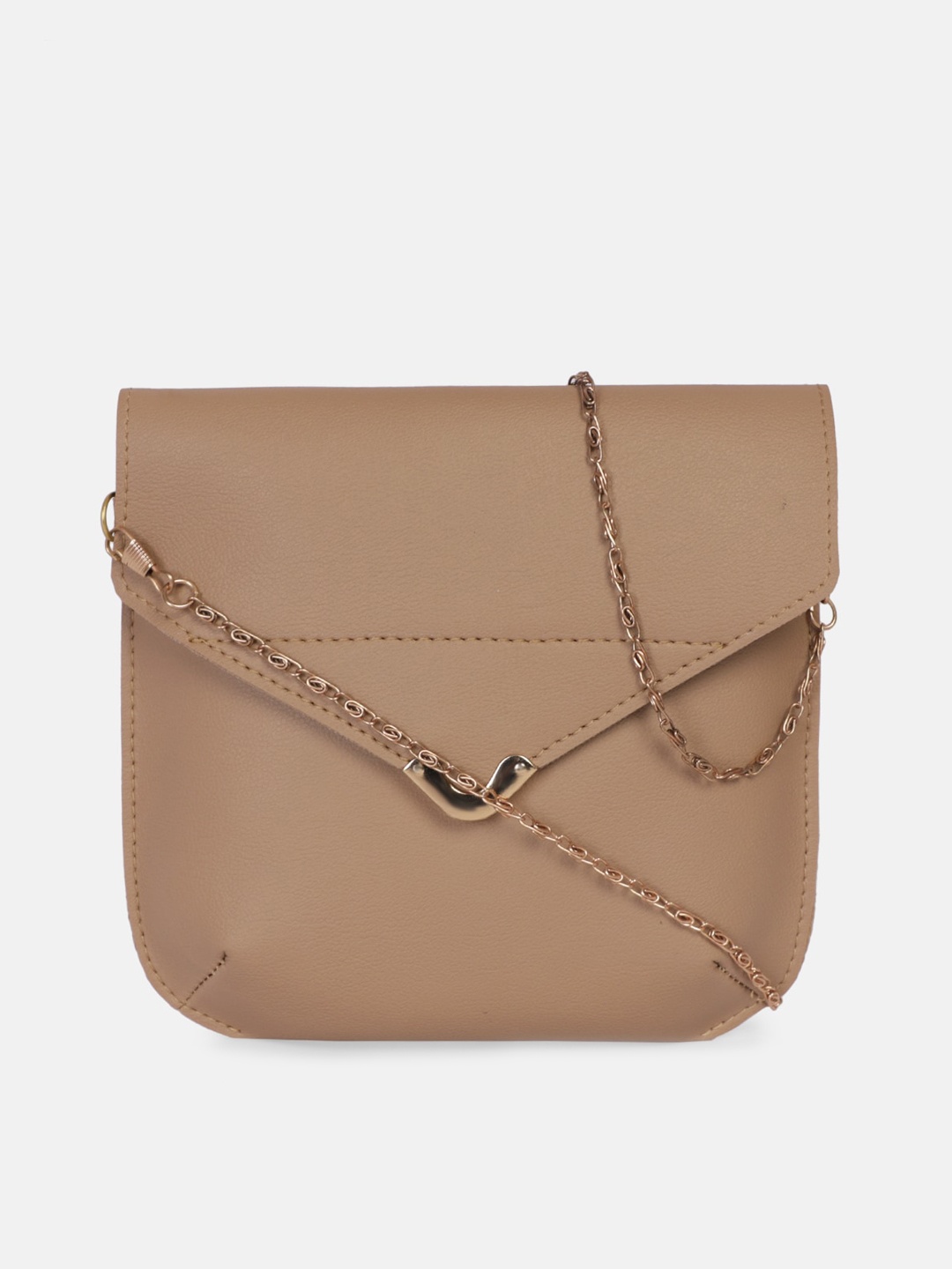 

Bagsy Malone Beige PU Structured Sling Bag