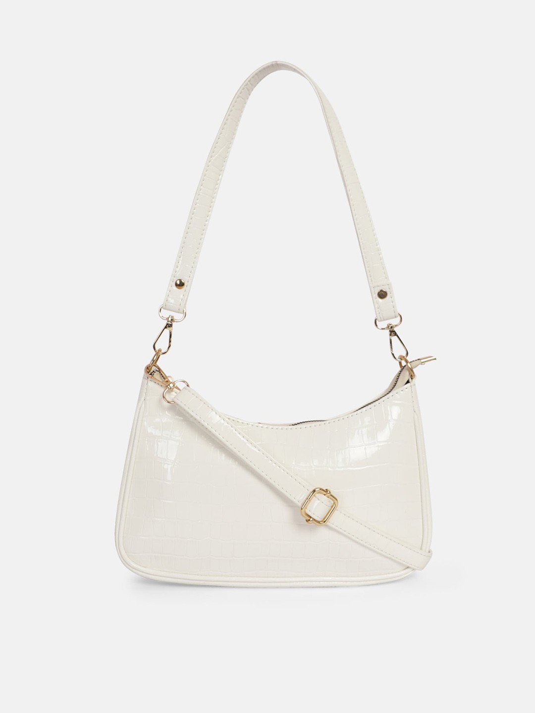 

Bagsy Malone Woman White PU Structured Hobo Bag