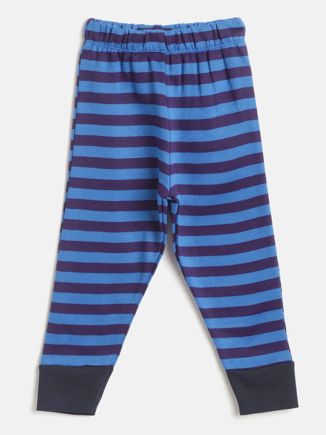 

CrayonFlakes Kids Blue Striped Fleece Slim-Fit Joggers