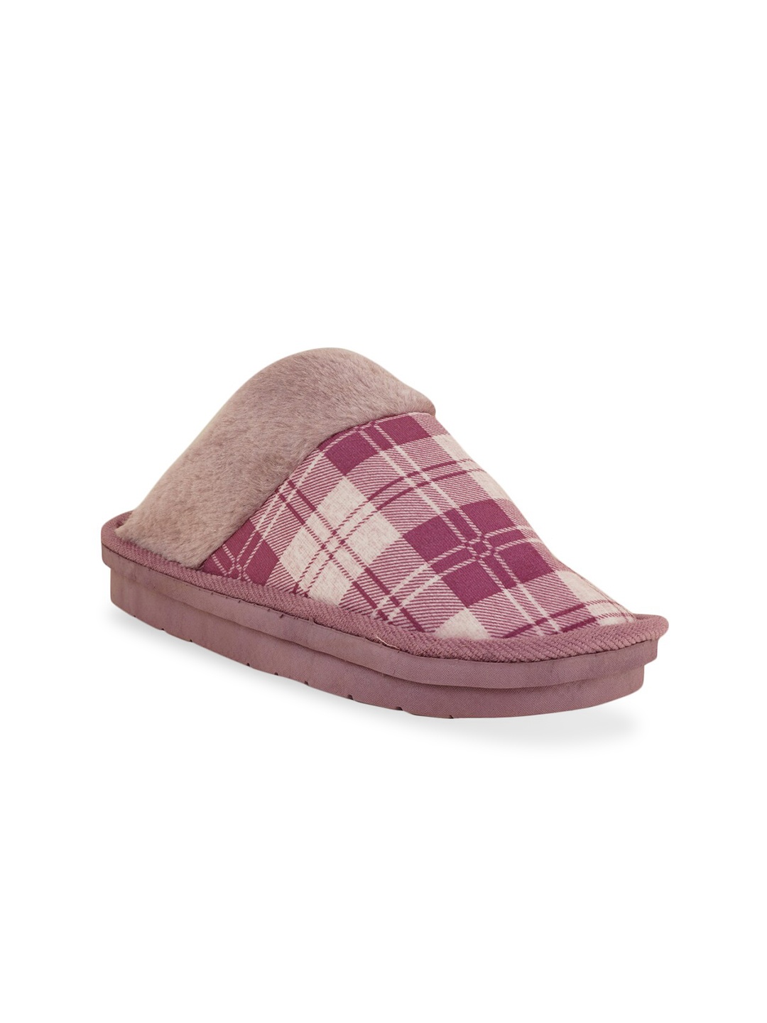 

SAPATOS Women Magenta & White Checked Room Slippers