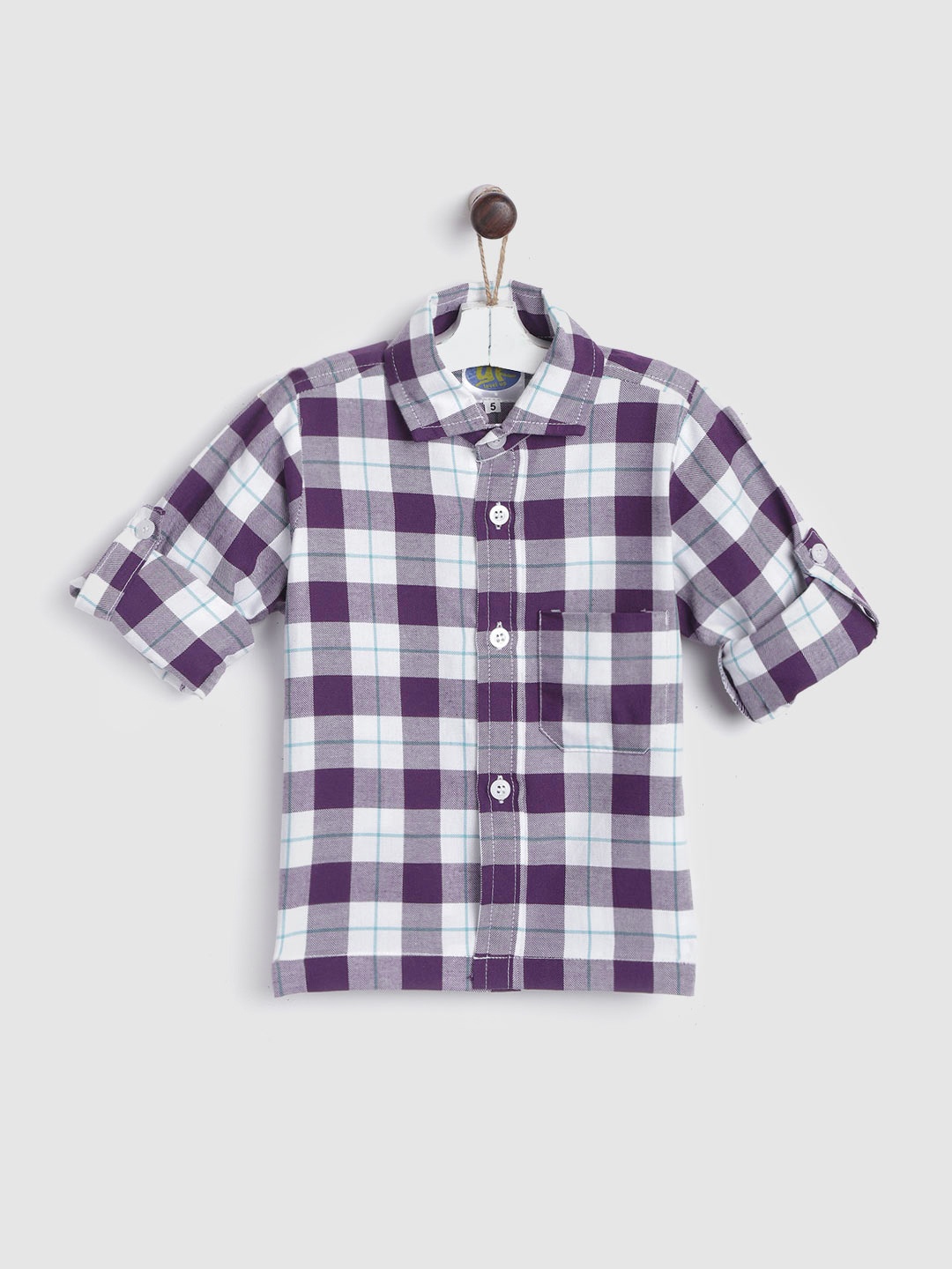 

YK Boys Purple Tartan Checked Casual Shirt