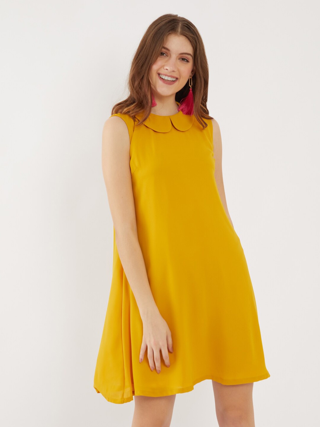 

Zink London Women Yellow A-Line Dress