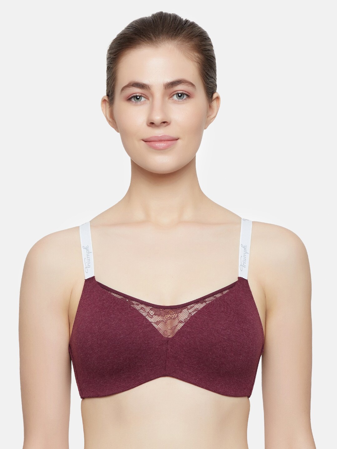 

Triumph Comfort 161 Padded Wireless Seamless T-shirt Bra, Maroon